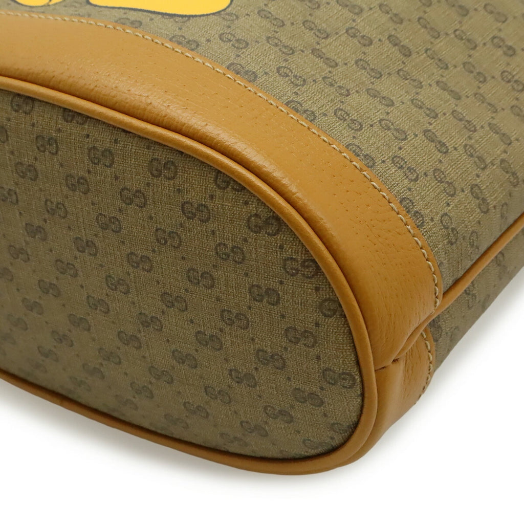 Gucci Beige Light Brown Coated Canvas Leather Shoulder Bag (Pre-Owned)