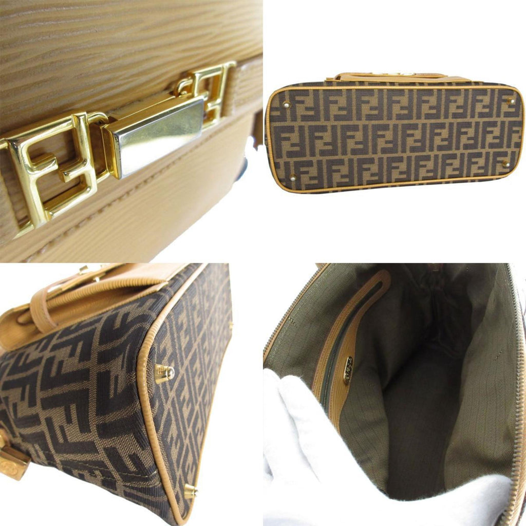 Fendi Zucca Brown Canvas Handbag Shoulder Bag