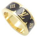 Louis Vuitton Gold Black Gold Plating Band Ring