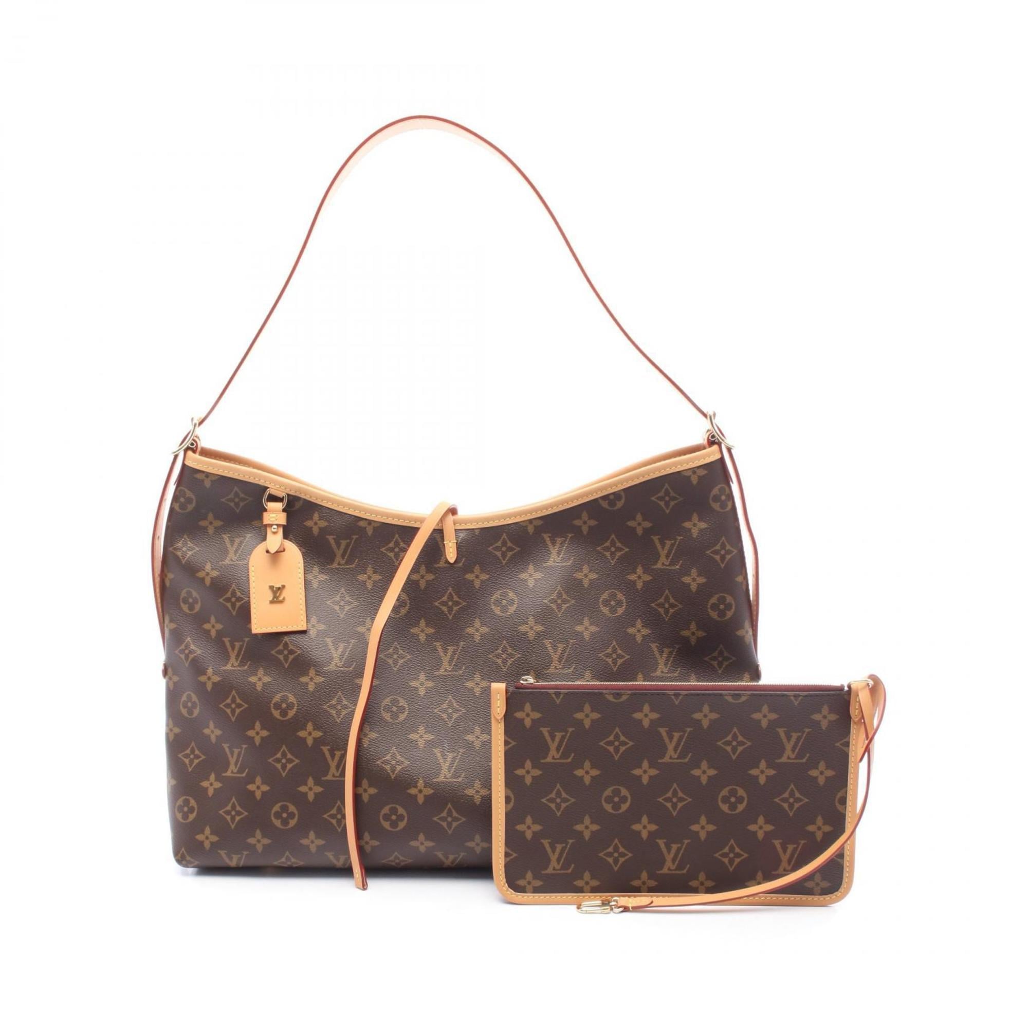 Louis Vuitton Brown Coated Canvas Leather Monogram Handbag Pouch Shoulder Bag