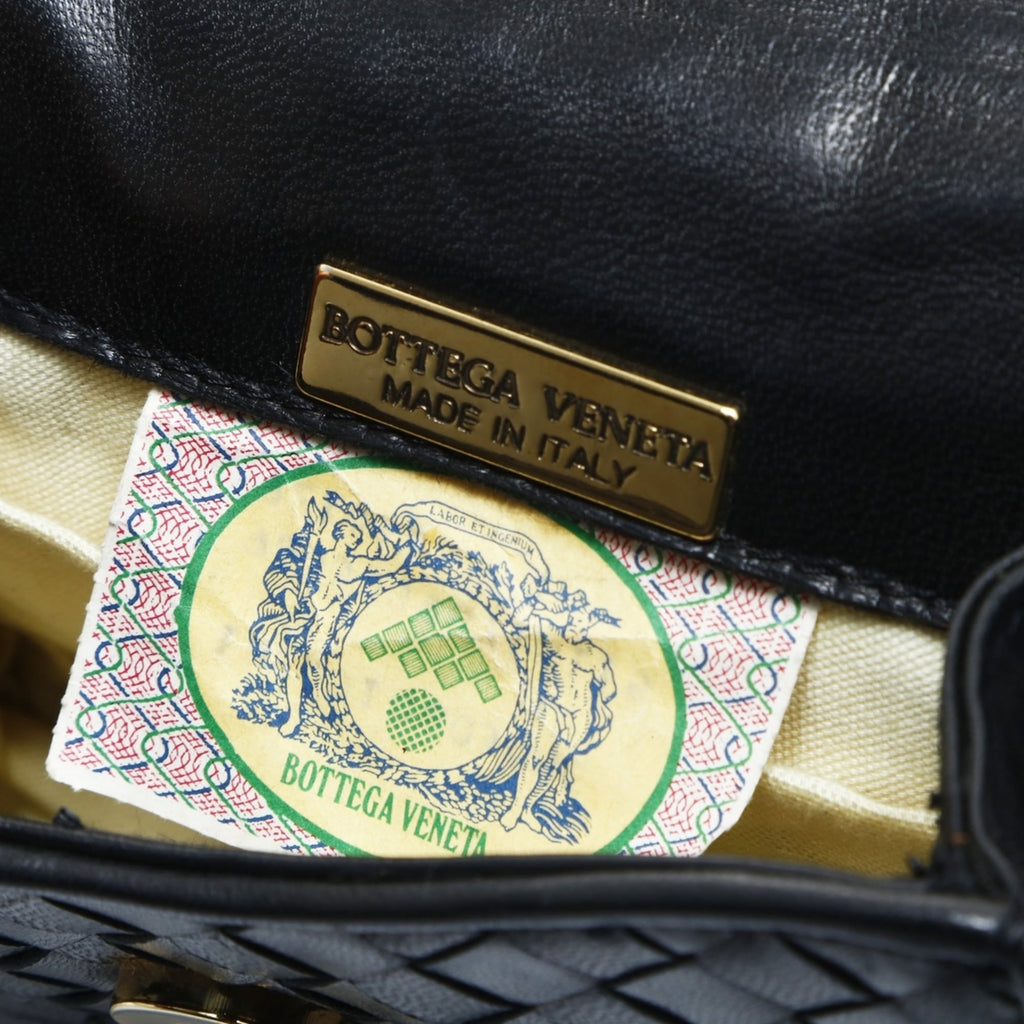 Bottega Veneta Intrecciato Black Leather Shoulder Bag