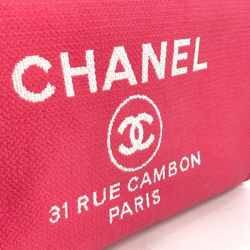 Chanel Pink Canvas Boston Bag Handbag Shoulder Bag