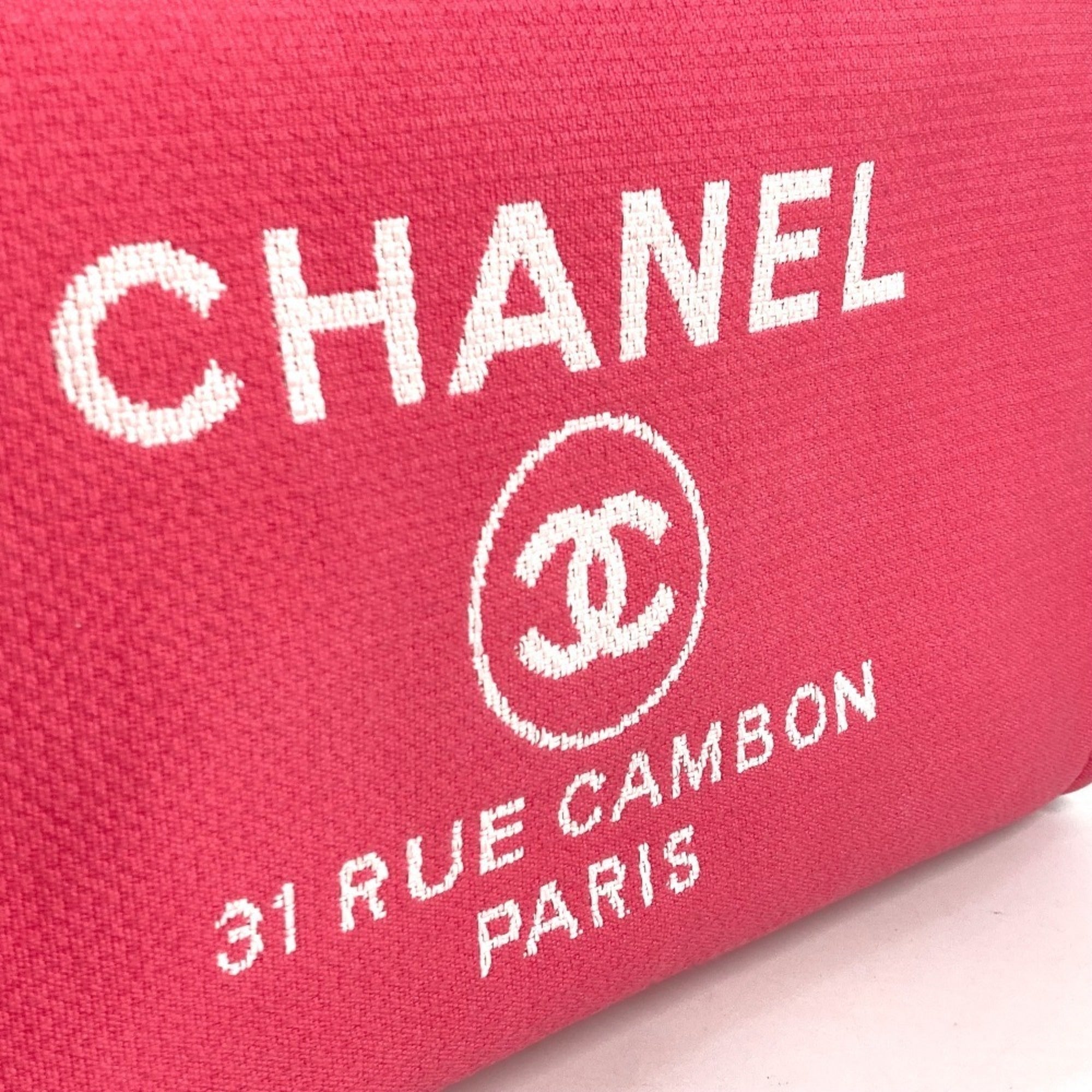 Chanel Pink Canvas Boston Bag Handbag Shoulder Bag