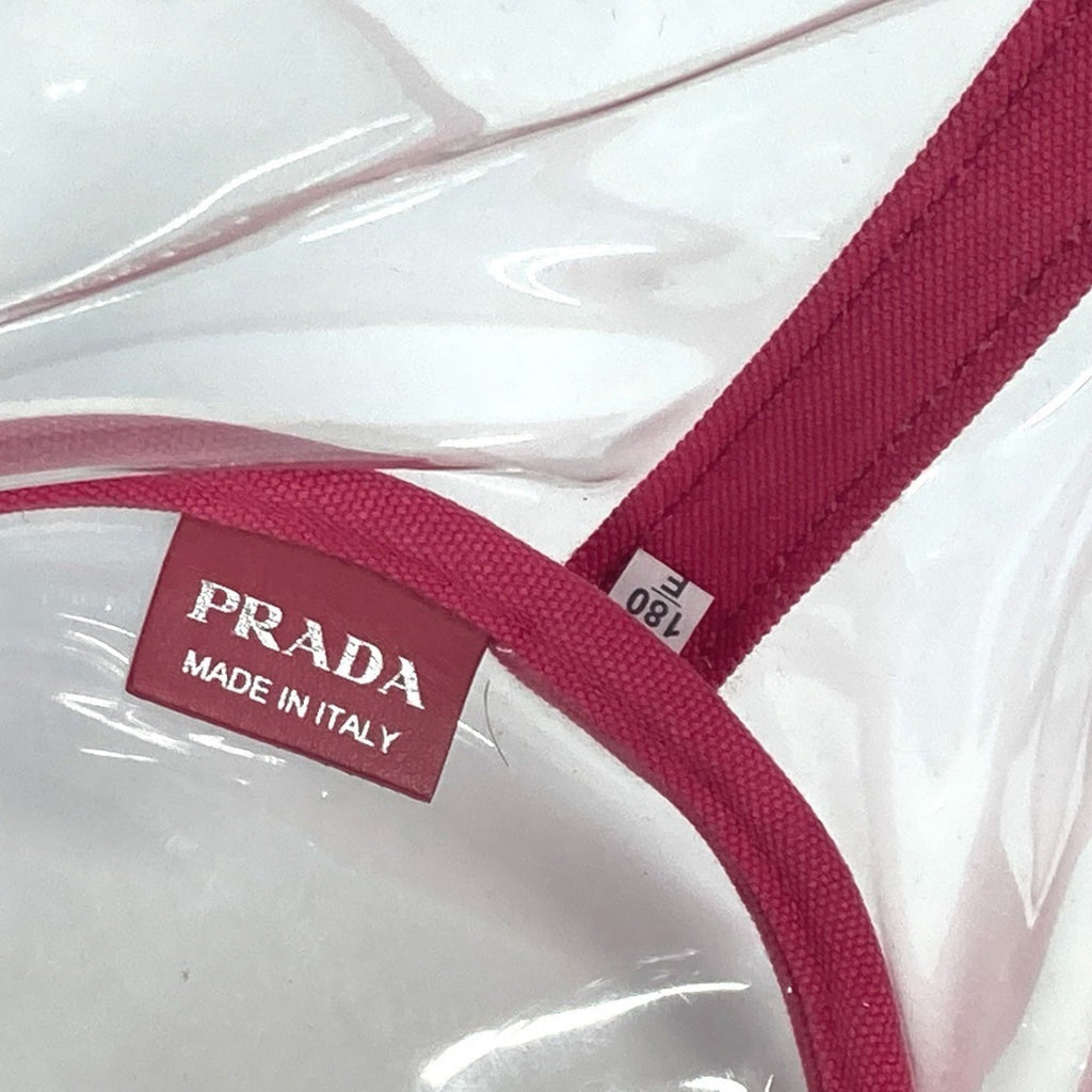 Prada Canapa Pink Vinyl Beach Bag Handbag Shoulder Bag Tote Bag