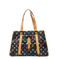 Louis Vuitton Black Multi-Color Pvc Leather Handbag Tote Bag