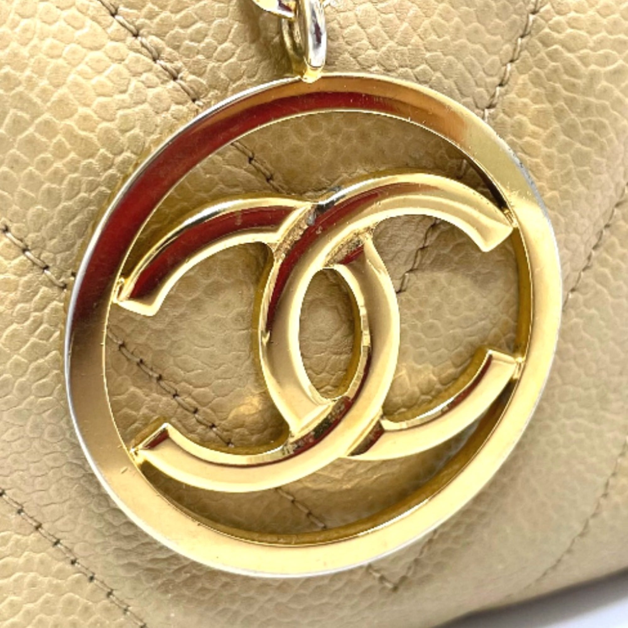 Chanel Beige Leather Shoulder Bag