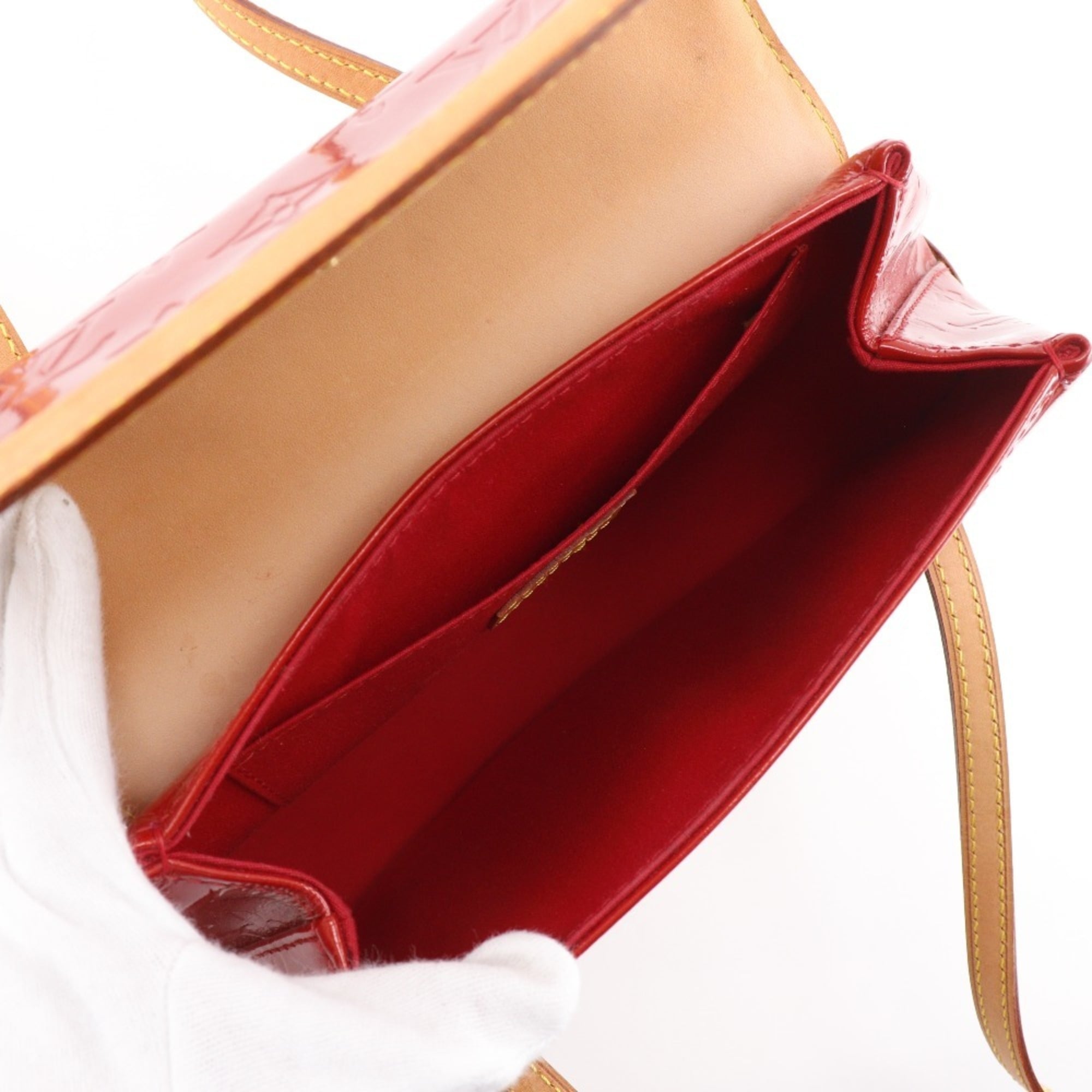 Louis Vuitton Red Color Monogram Vernis Tote Bag