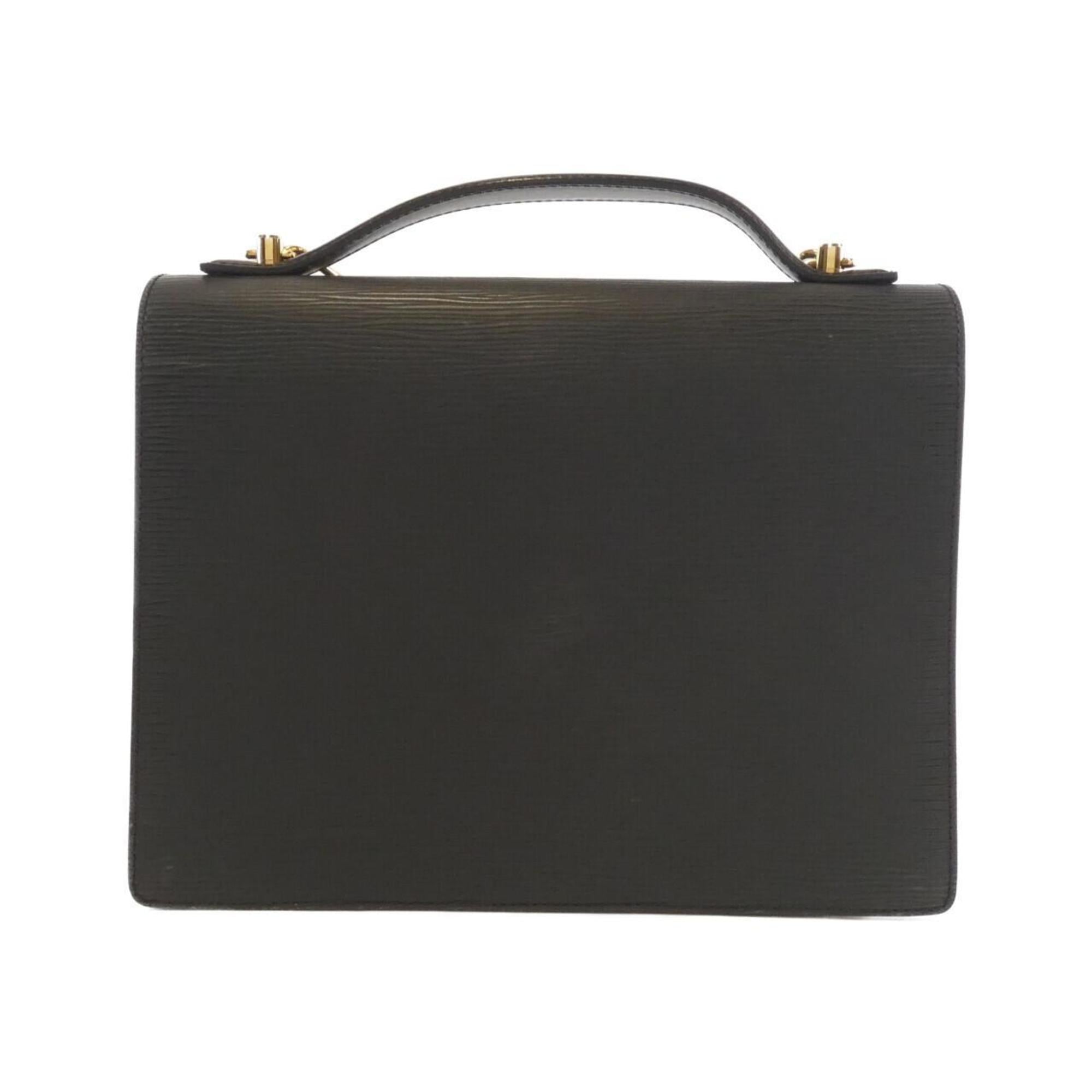 Louis Vuitton Black Leather Briefcase Handbag
