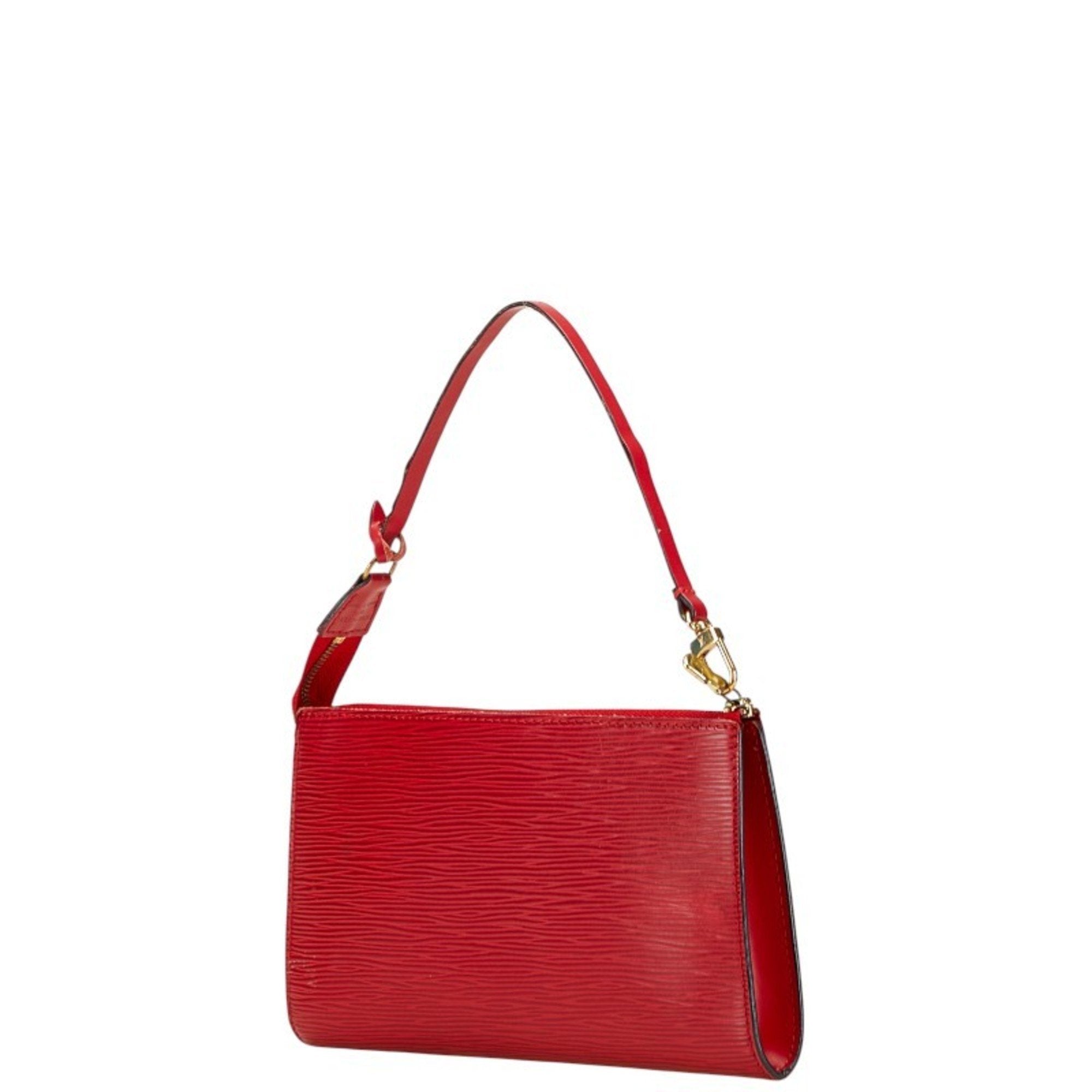 Louis Vuitton Castilian Red Leather Handbag Pochette Pouch