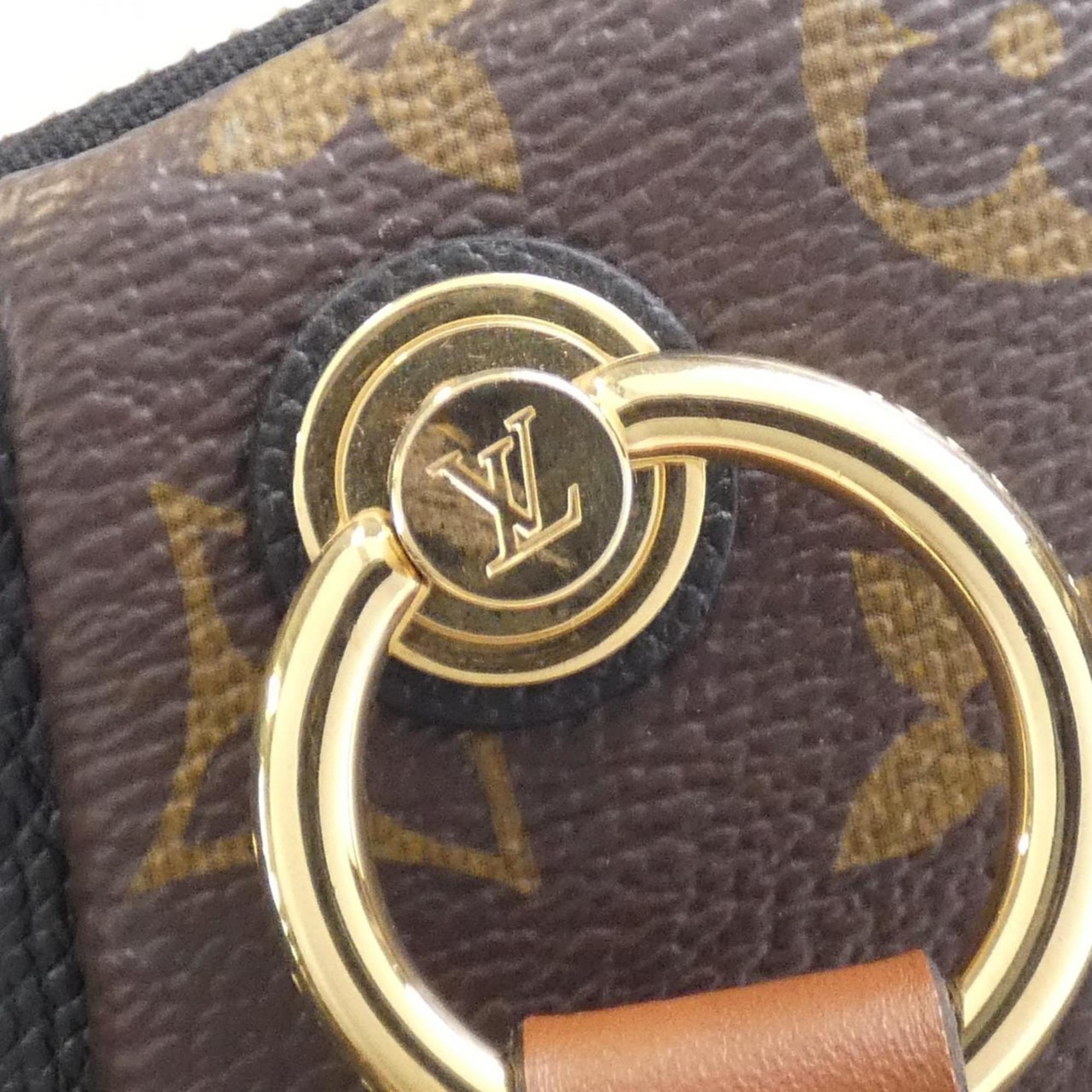 Louis Vuitton Black Marron Coated Canvas Leather Handbag
