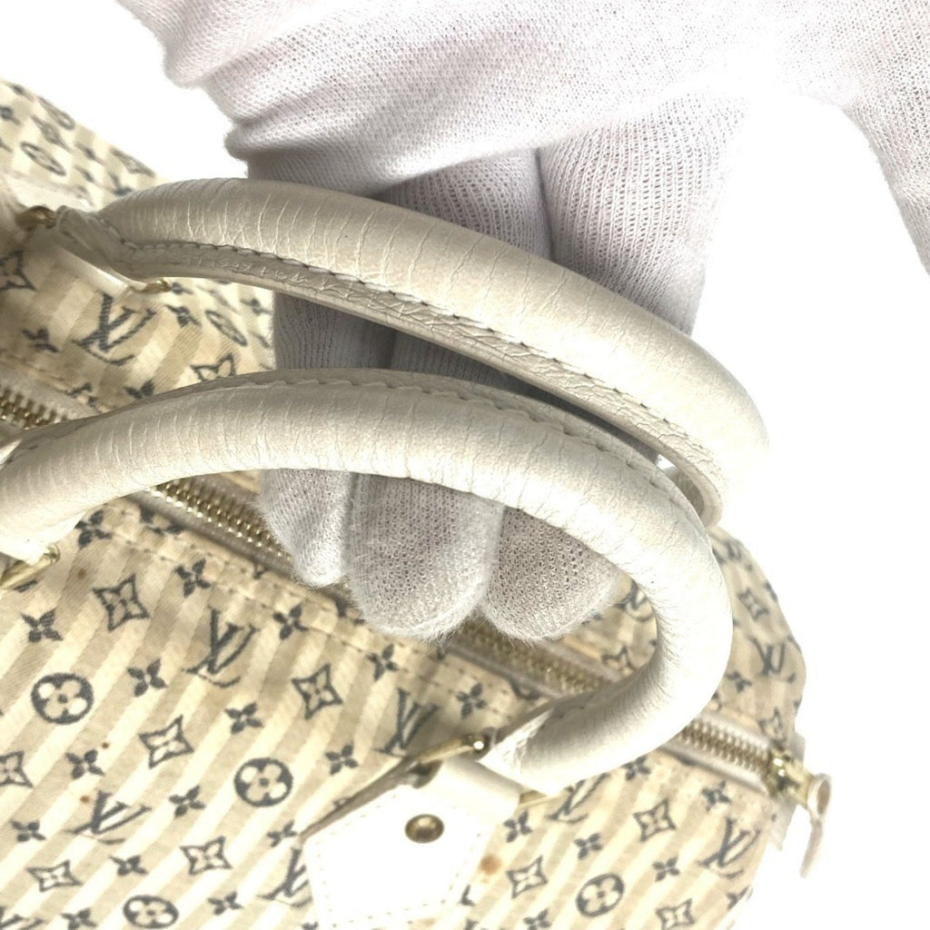 Louis Vuitton Monogram Mini Lin Navy White Monogram Mini Lin Boston Bag Handbag