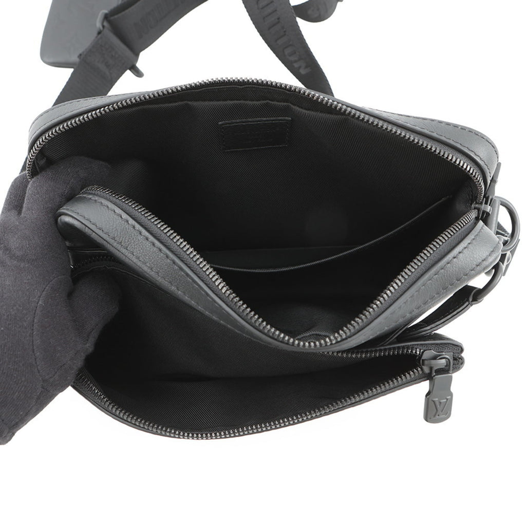 Louis Vuitton Black Noir Monogram Shadow Shoulder Bag