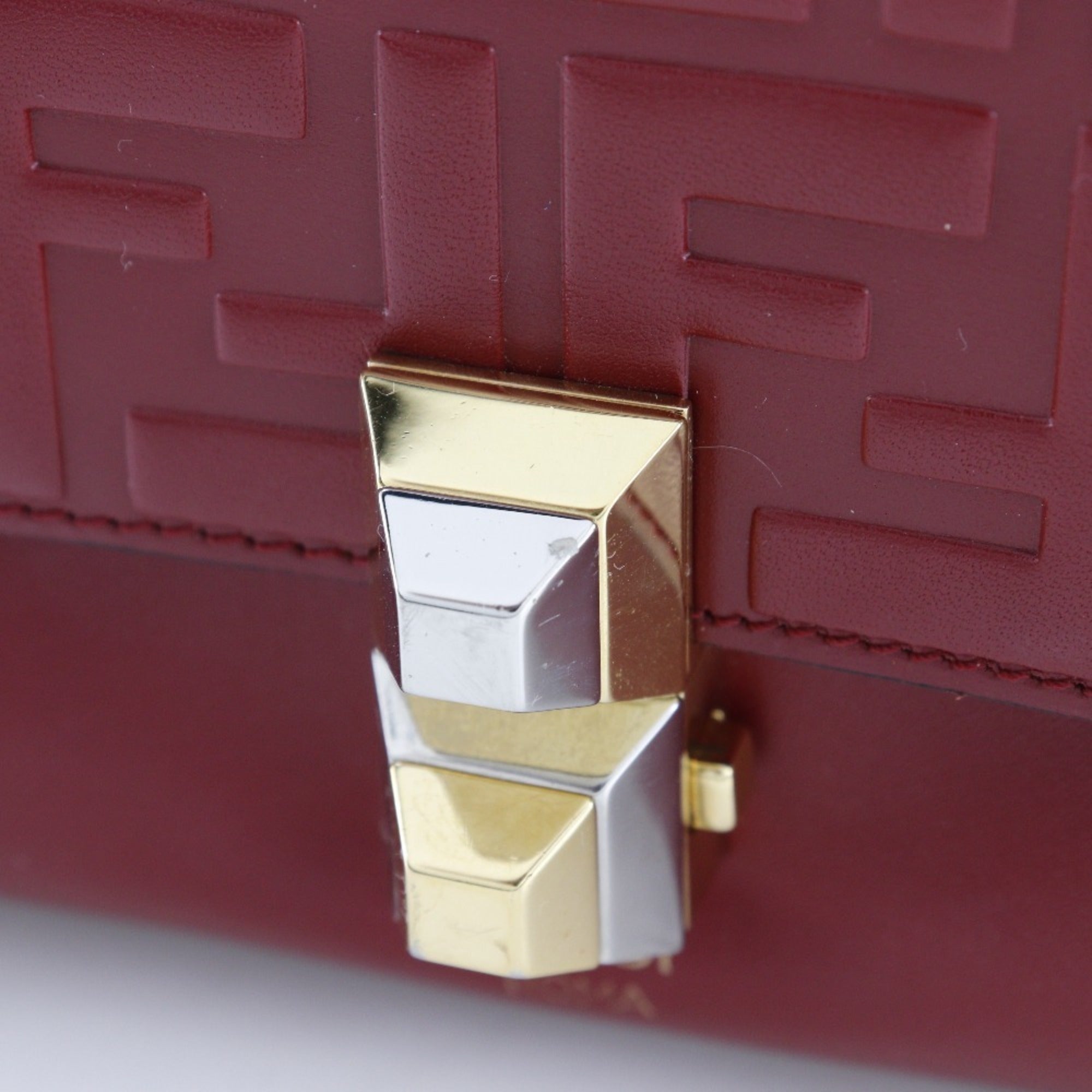 Fendi Red Color Leather Shoulder Bag