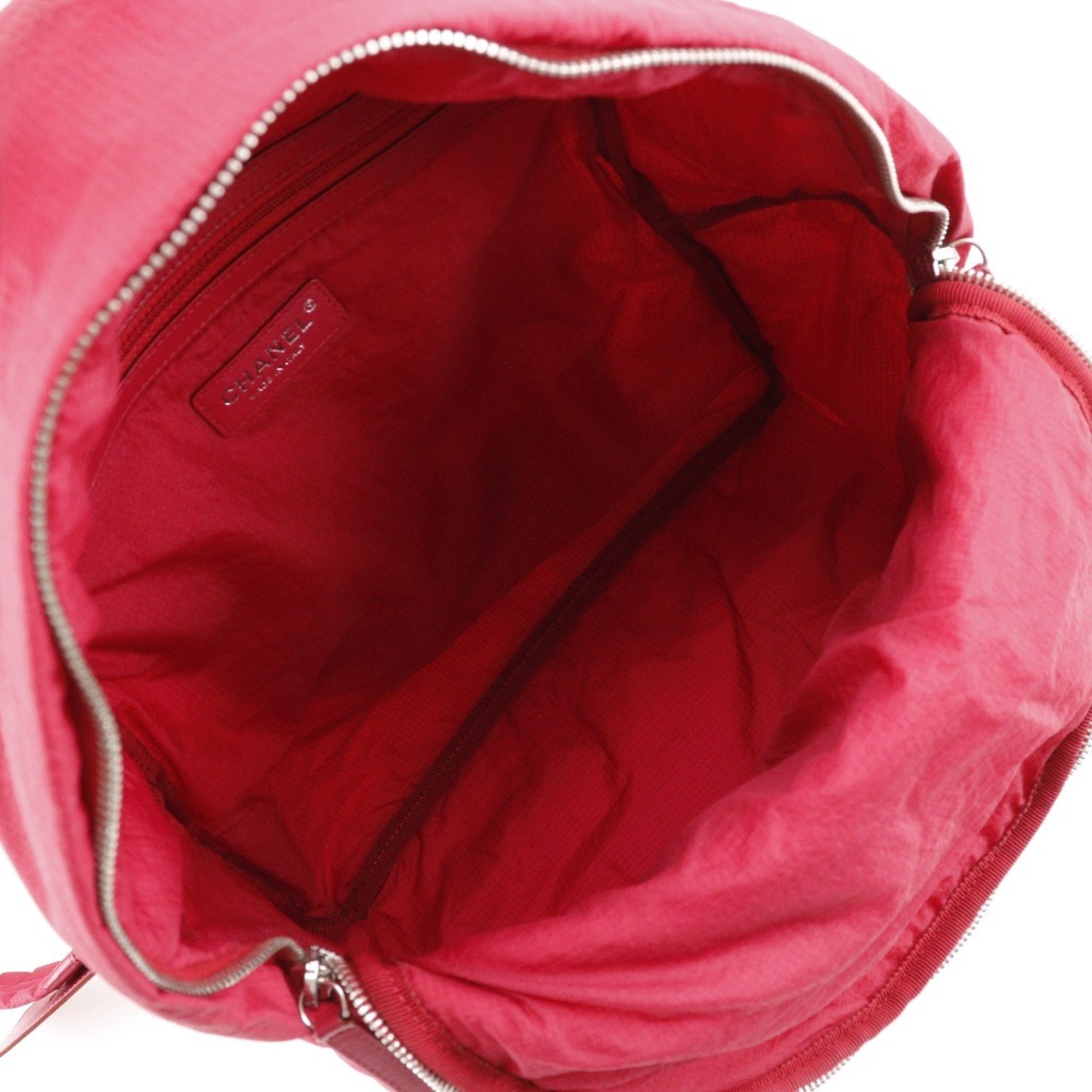 Chanel Red Color Nylon Backpack