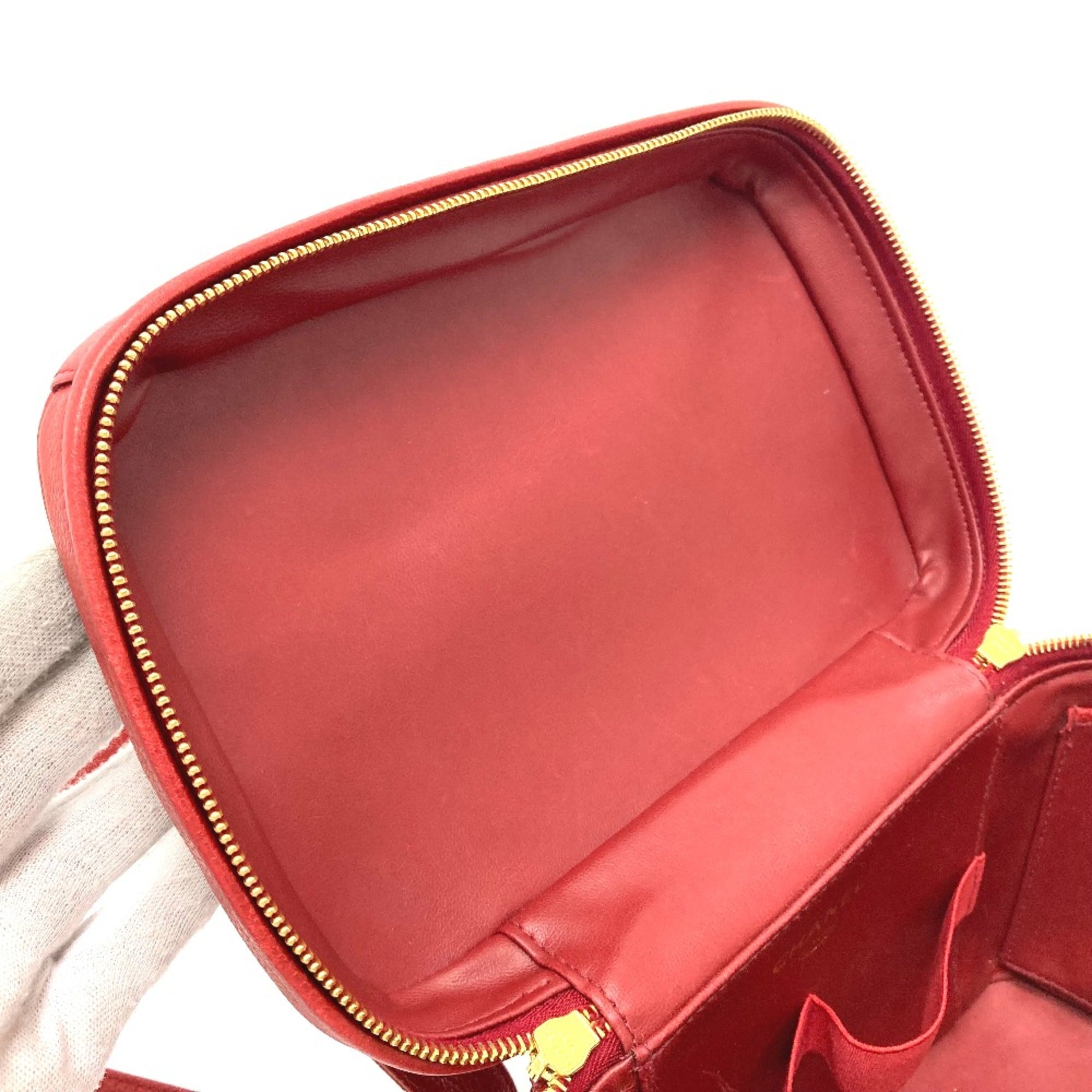 Chanel Red Leather Shoulder Bag