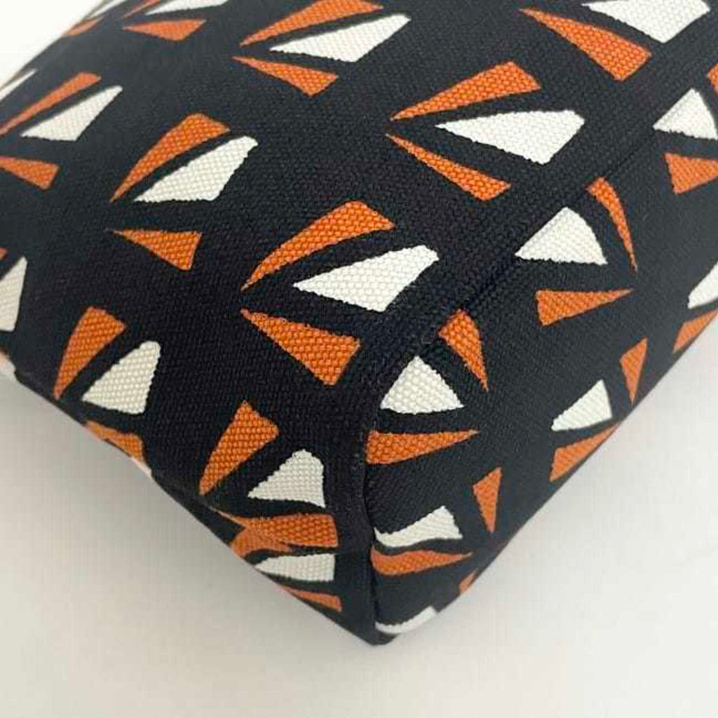 Prada Black Orange Canvas Leather Pouch