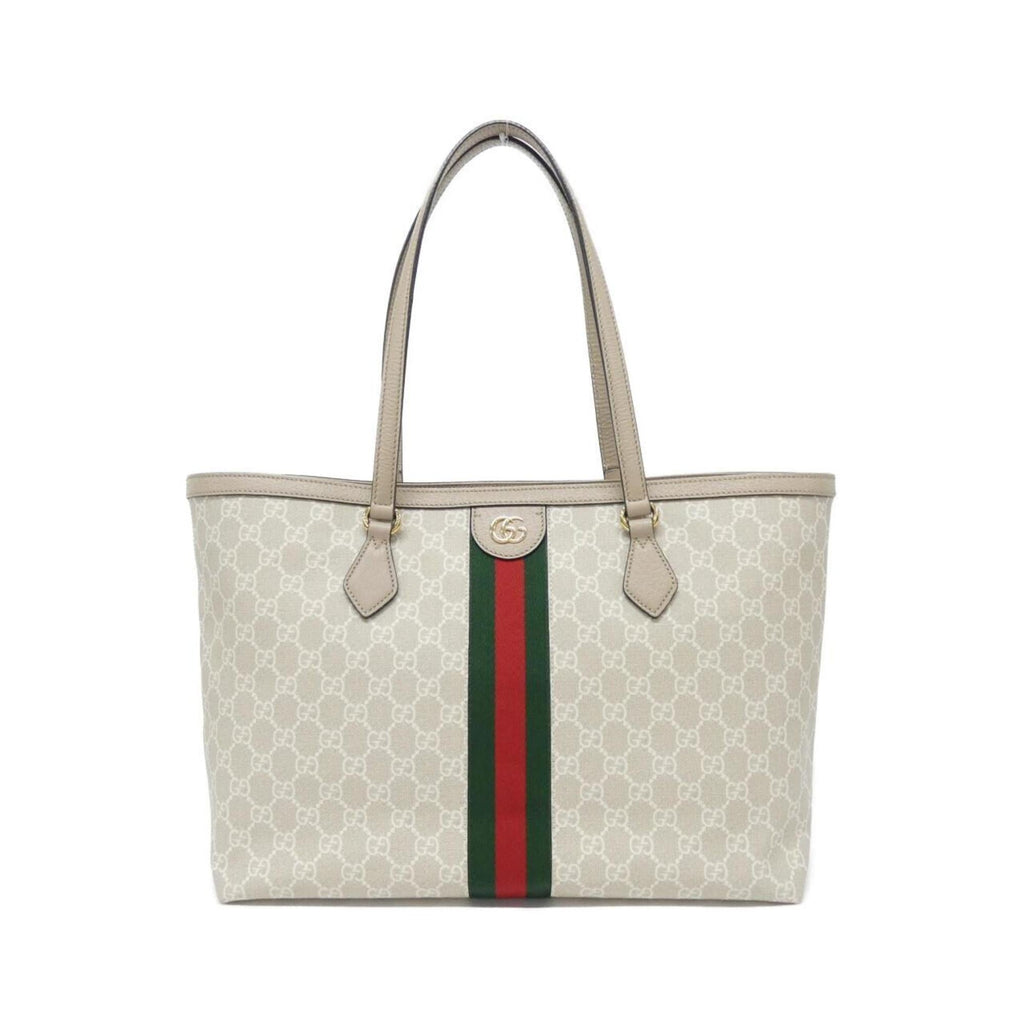 Gucci Beige White Gg Supreme Canvas Leather Shoulder Bag (Pre-Owned)