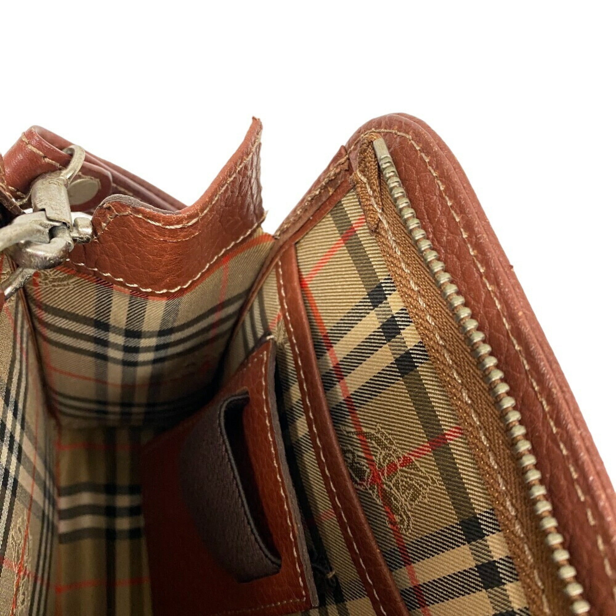Burberry Brown Leather Clutch Bag