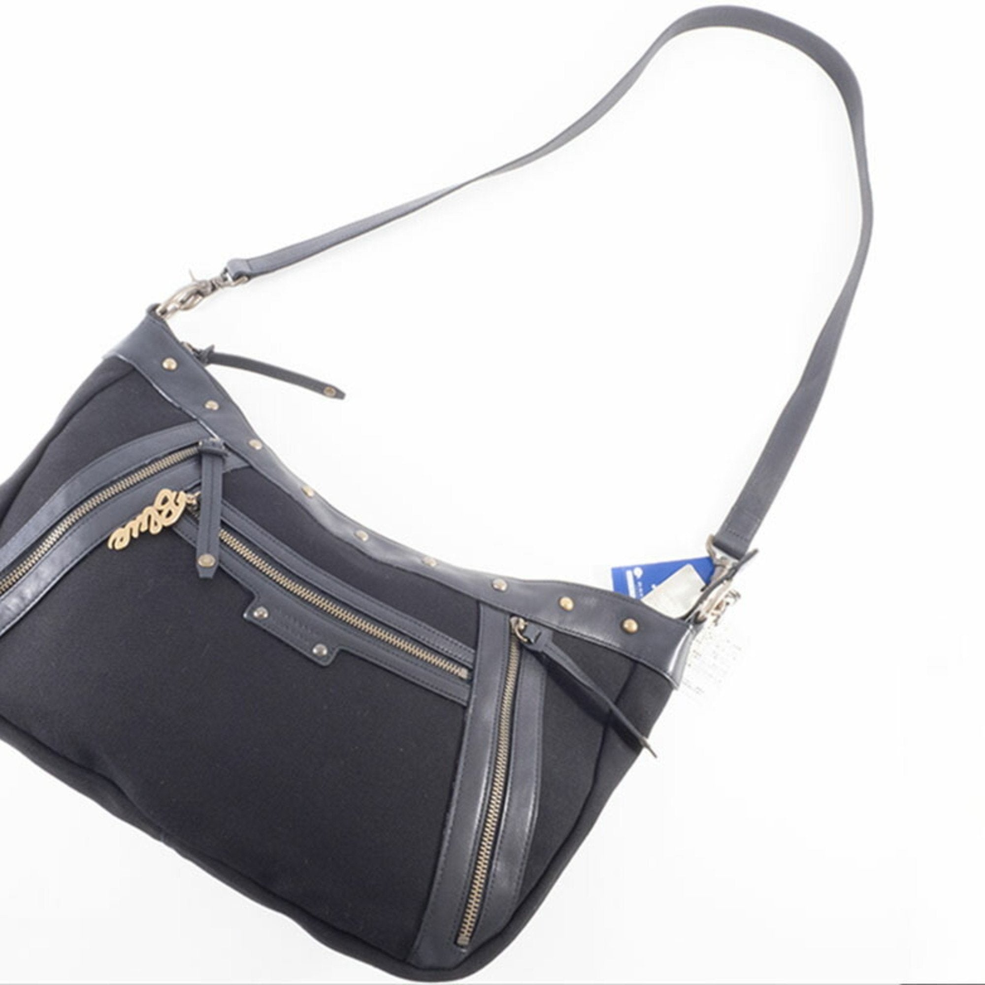 Burberry Black Canvas Leather Shoulder Bag