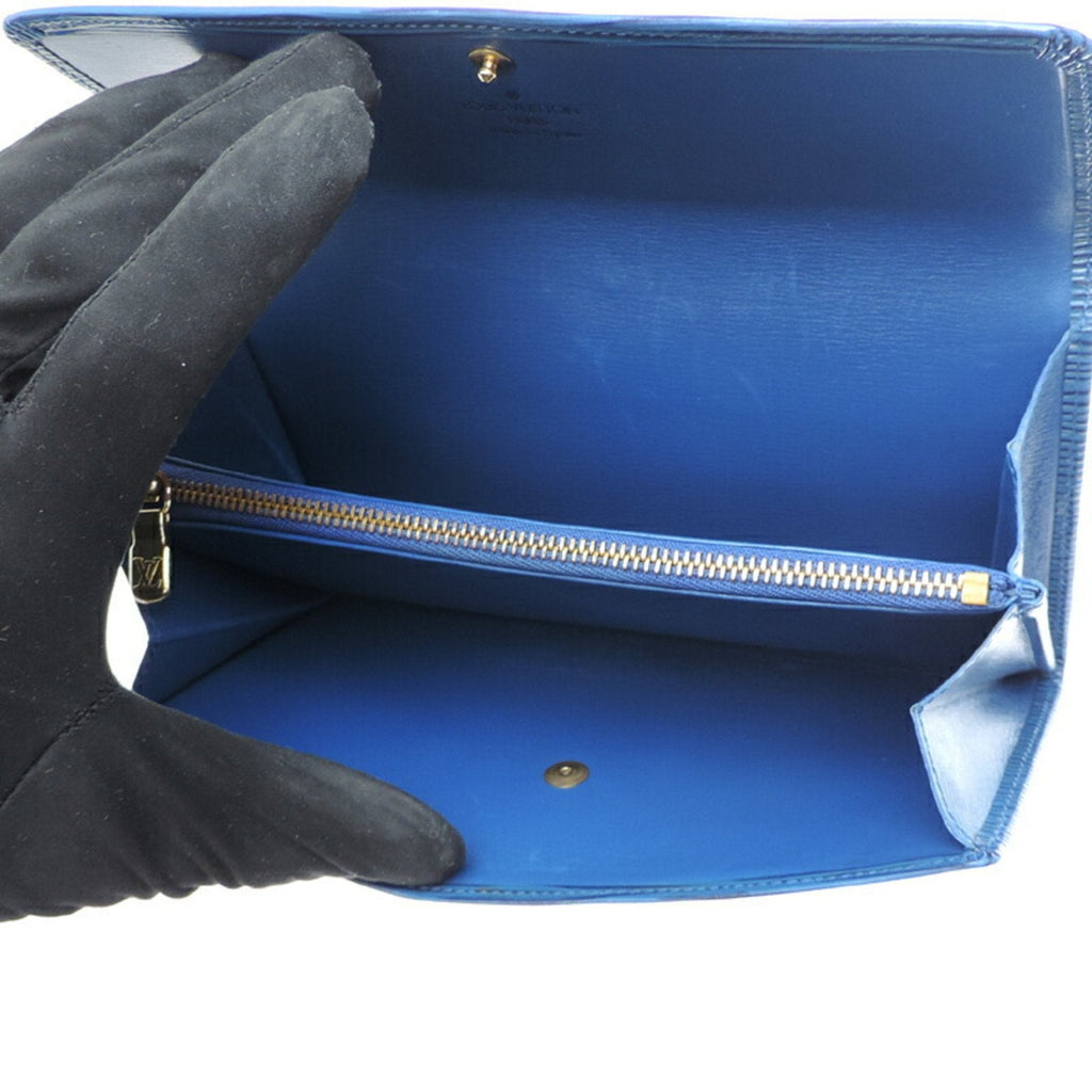 Louis Vuitton Blue Toledo Blue Epi Leather Long Wallet