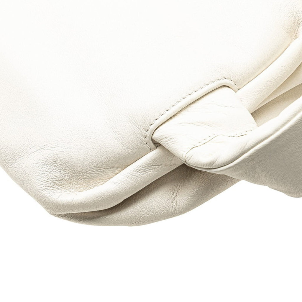 Bottega Veneta White Leather Pouch Sling Bag