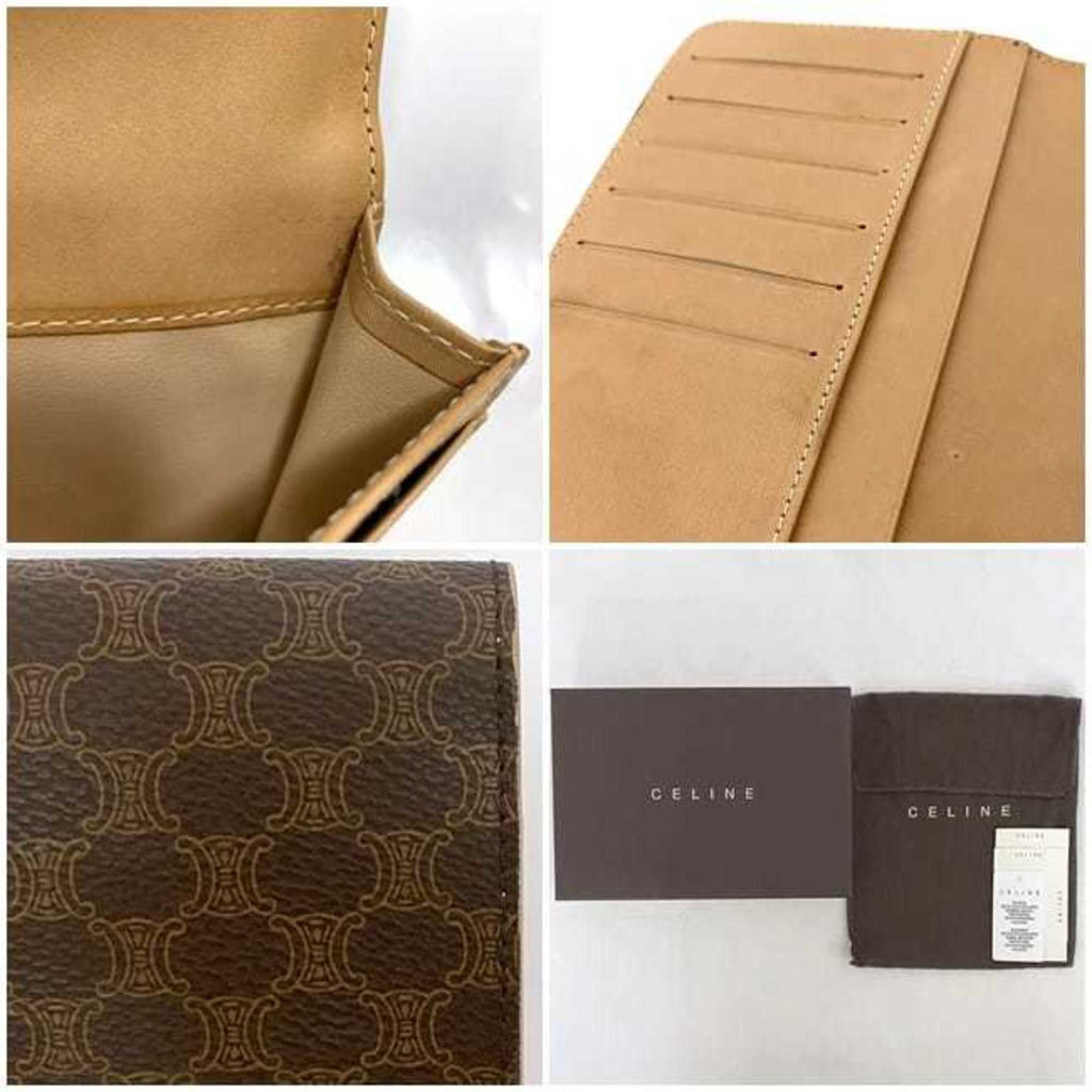 Celine Macadam Brown Pvc Long Wallet (Bi-Fold)
