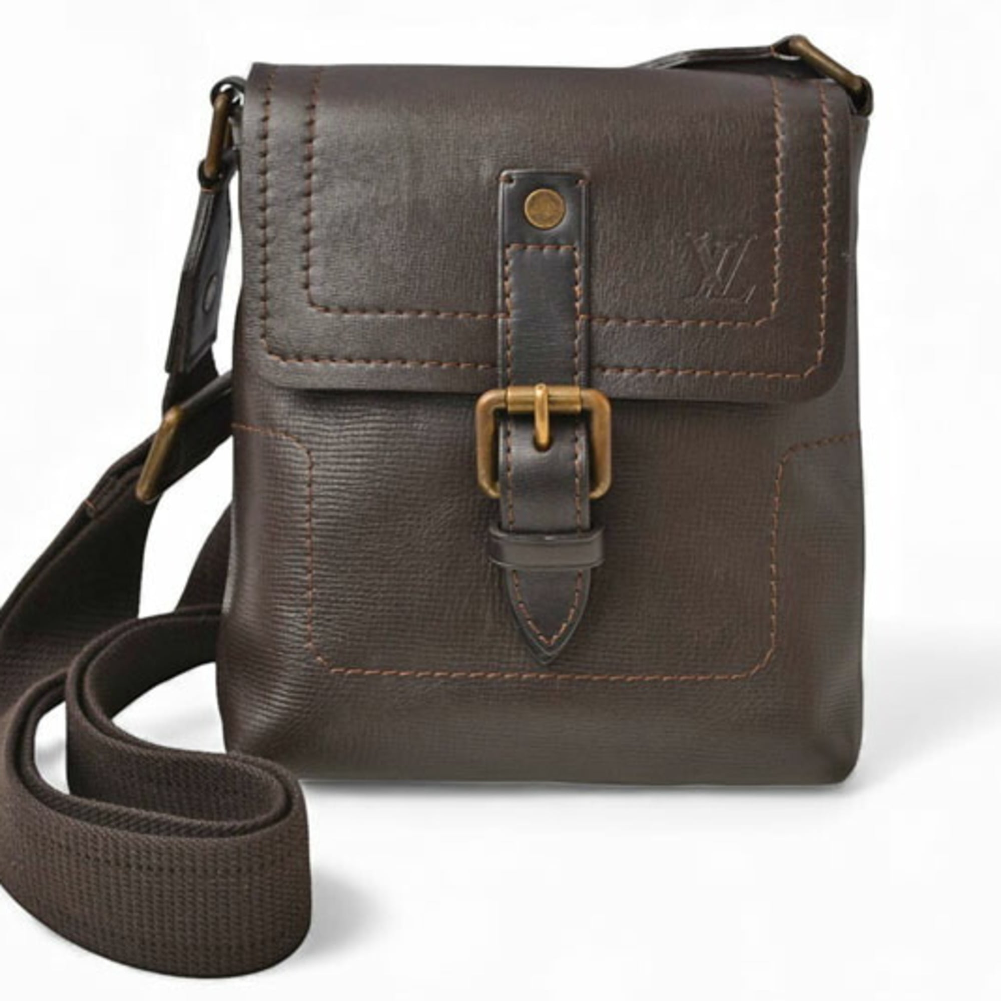 Louis Vuitton Coffee Leather Shoulder Bag