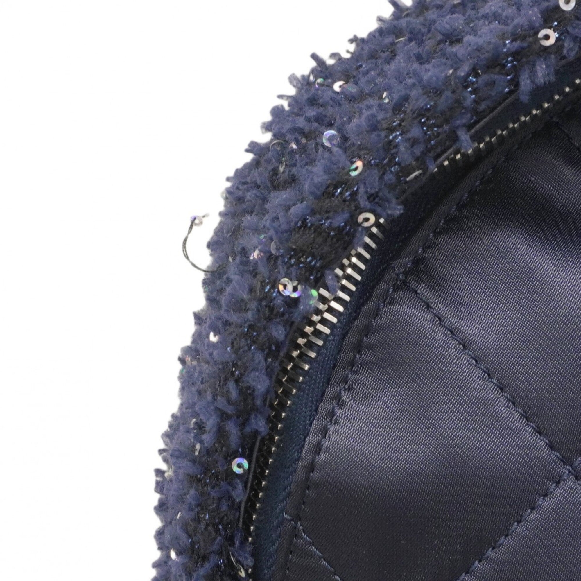 Chanel Navy Nylon Tweed Backpack