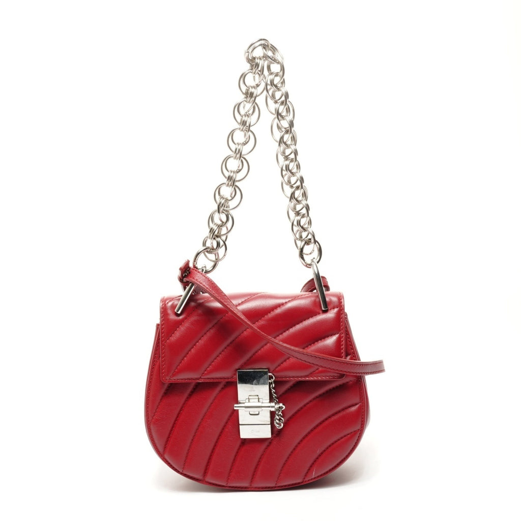 Chloé Drew Red Color Leather Shoulder Bag (Pre-Owned)