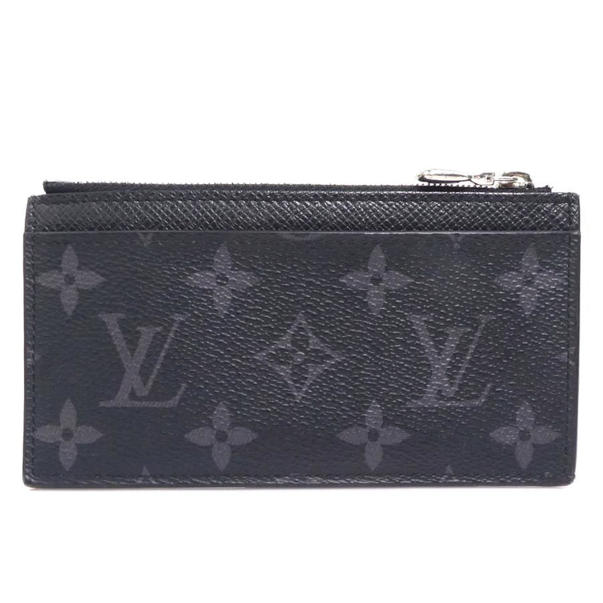 Louis Vuitton Black Gray Pvc Leather Coin Purse/Coin Case