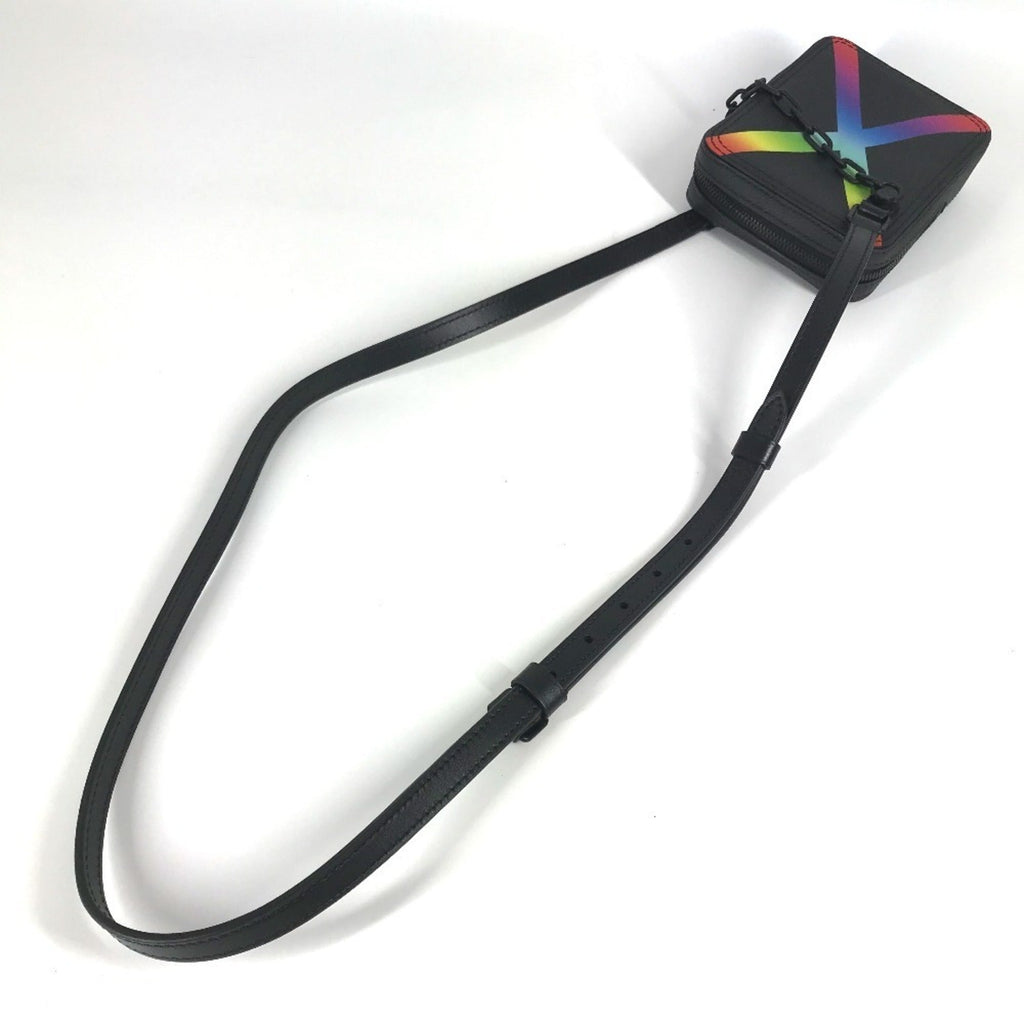 Louis Vuitton Black Multi-Color Taiga Leather Pochette Shoulder Bag