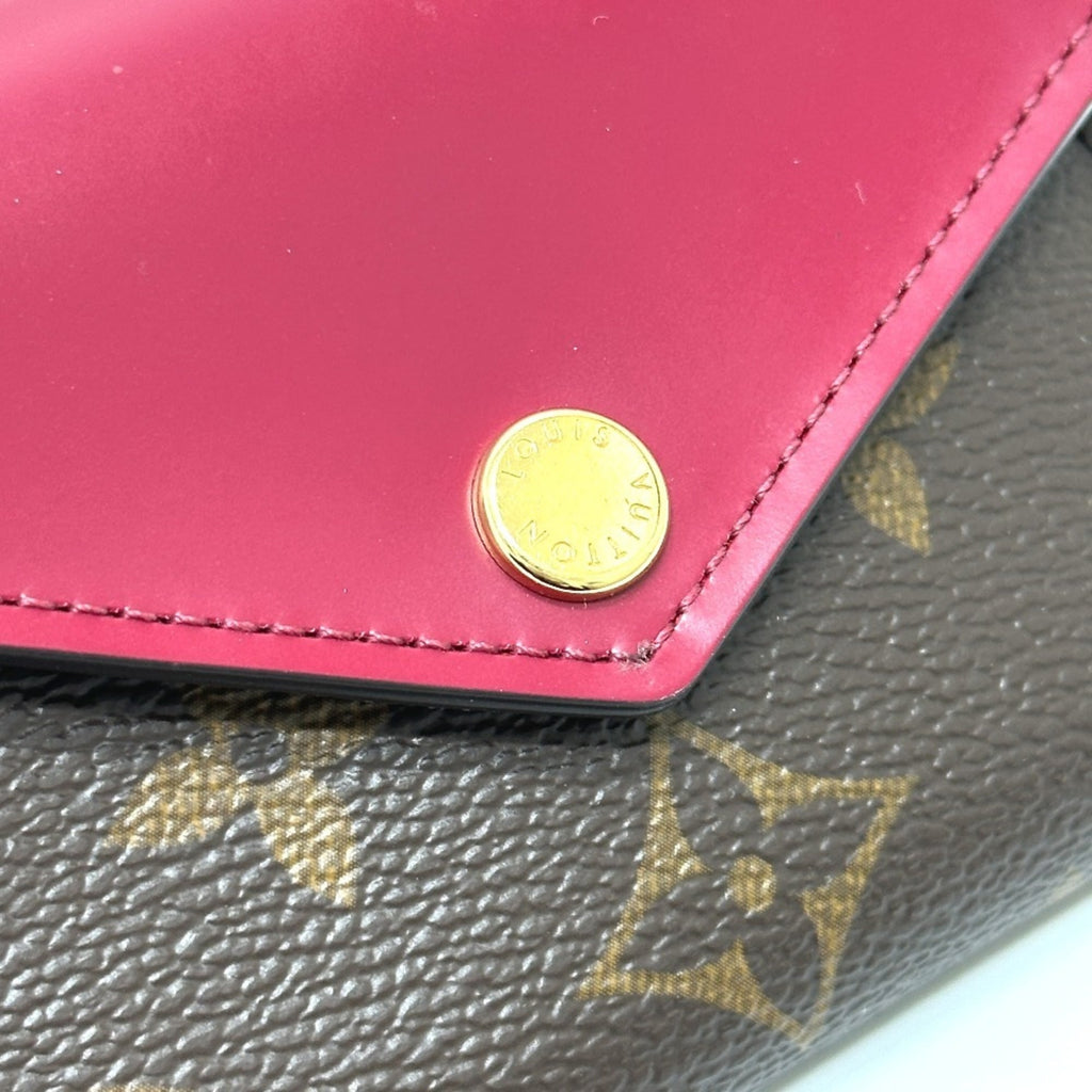 Louis Vuitton Monogram Brown Fuchsia Monogram Wallet (Tri-Fold)