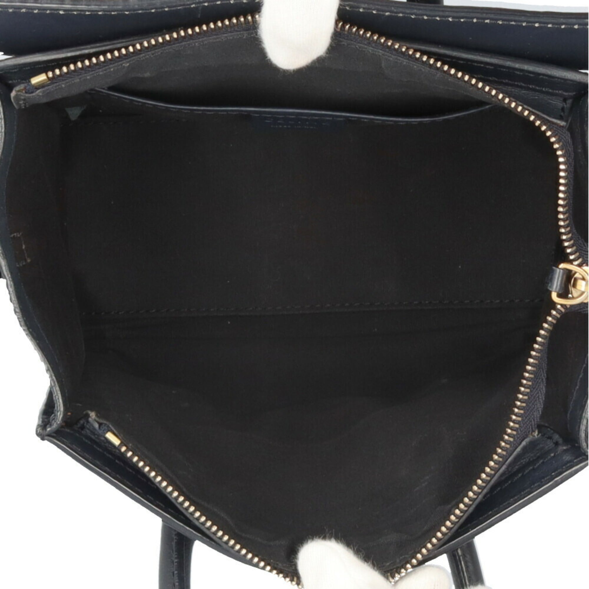 Celine Navy Leather Shoulder Bag