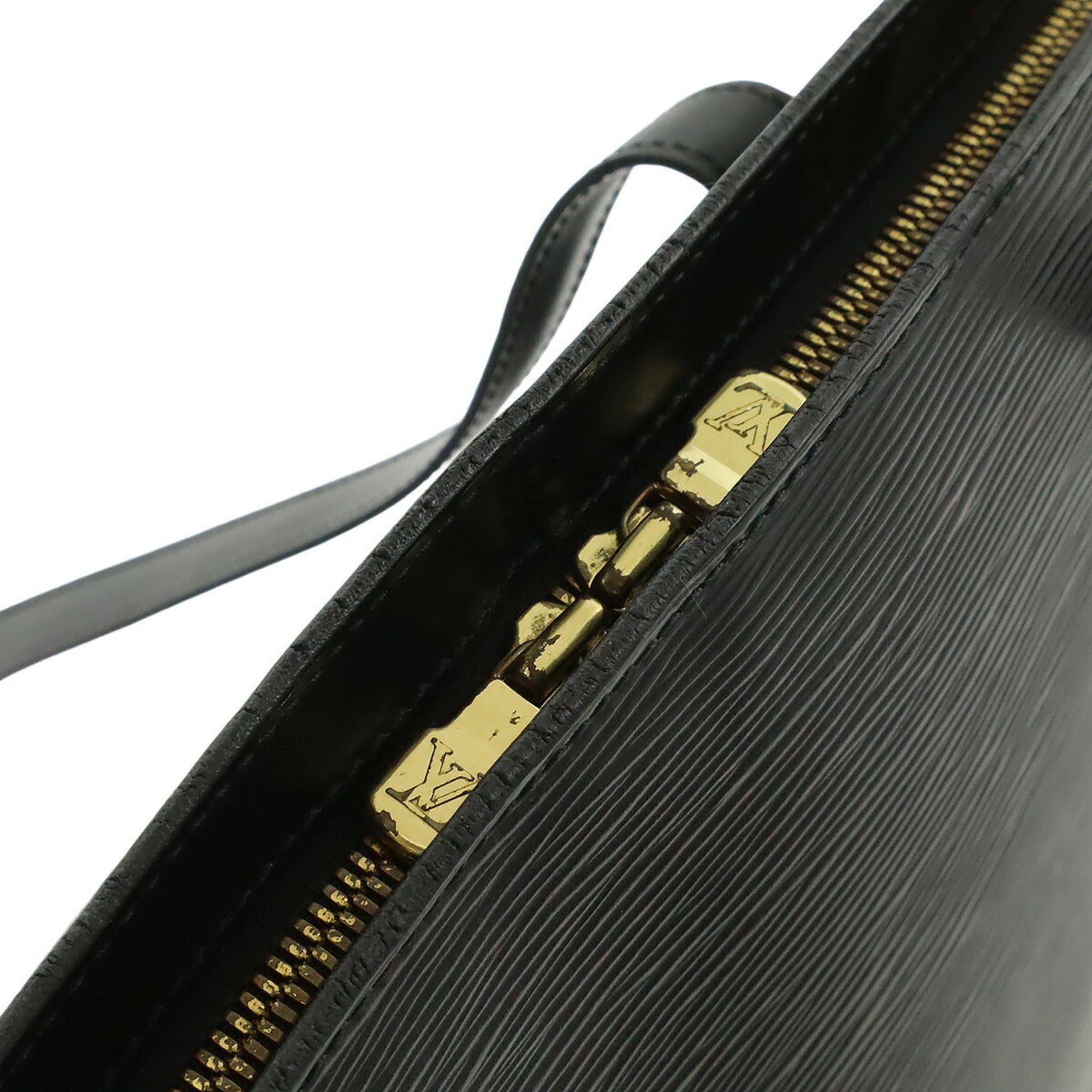 Louis Vuitton Black Noir Epi Leather Shoulder Bag Tote Bag
