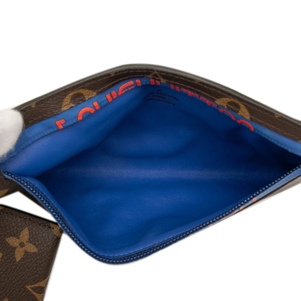 Louis Vuitton Brown Pvc Leather Clutch Bag Pouch
