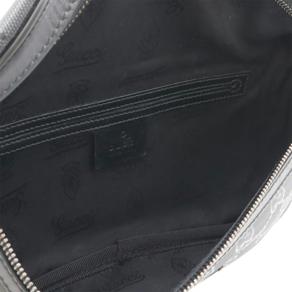 Gucci Gg Imprimé Black Coated Canvas Pvc Leather Fanny Pack Pouch Sling Bag (Pre-Owned)