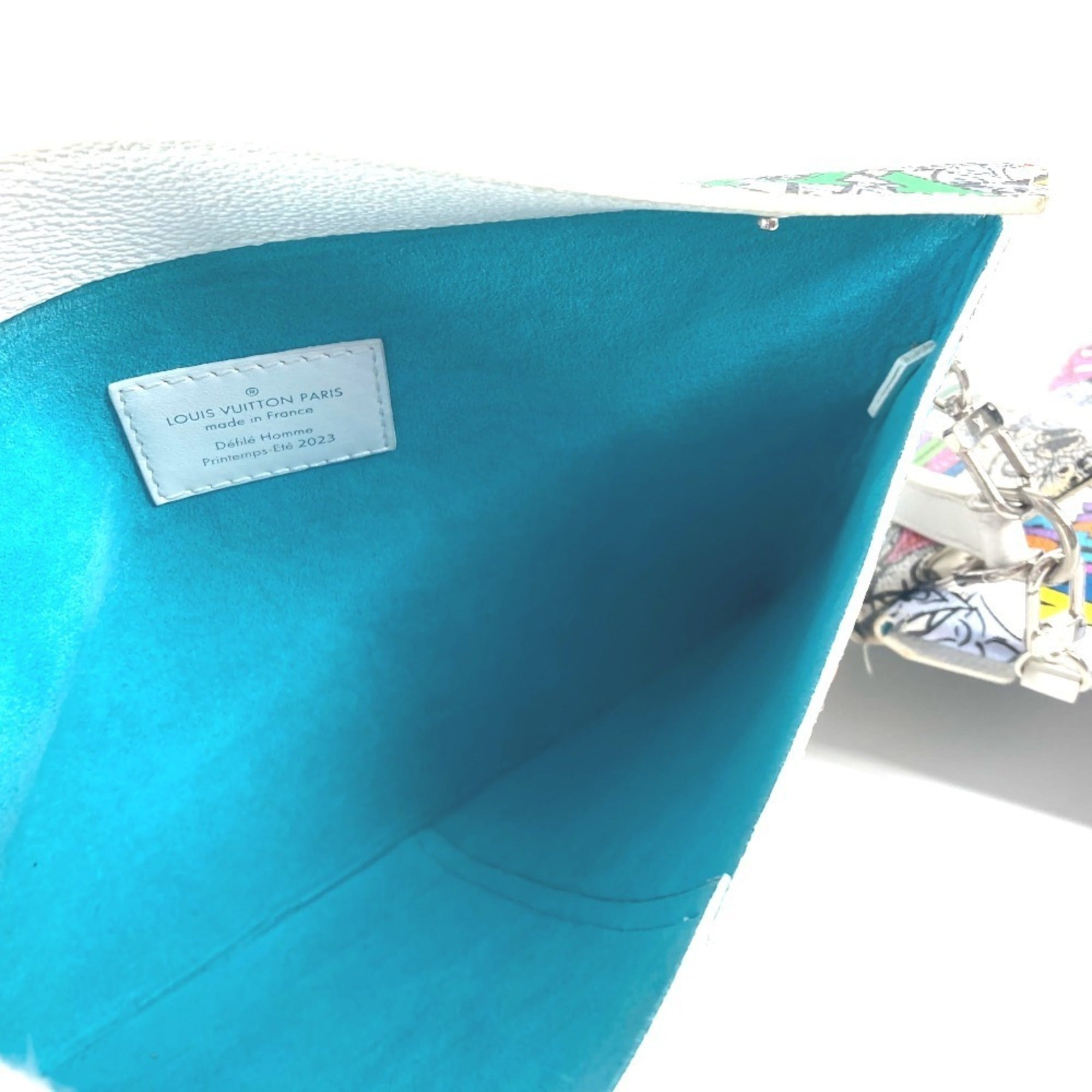 Louis Vuitton Multi-Color Canvas Leather Clutch Bag
