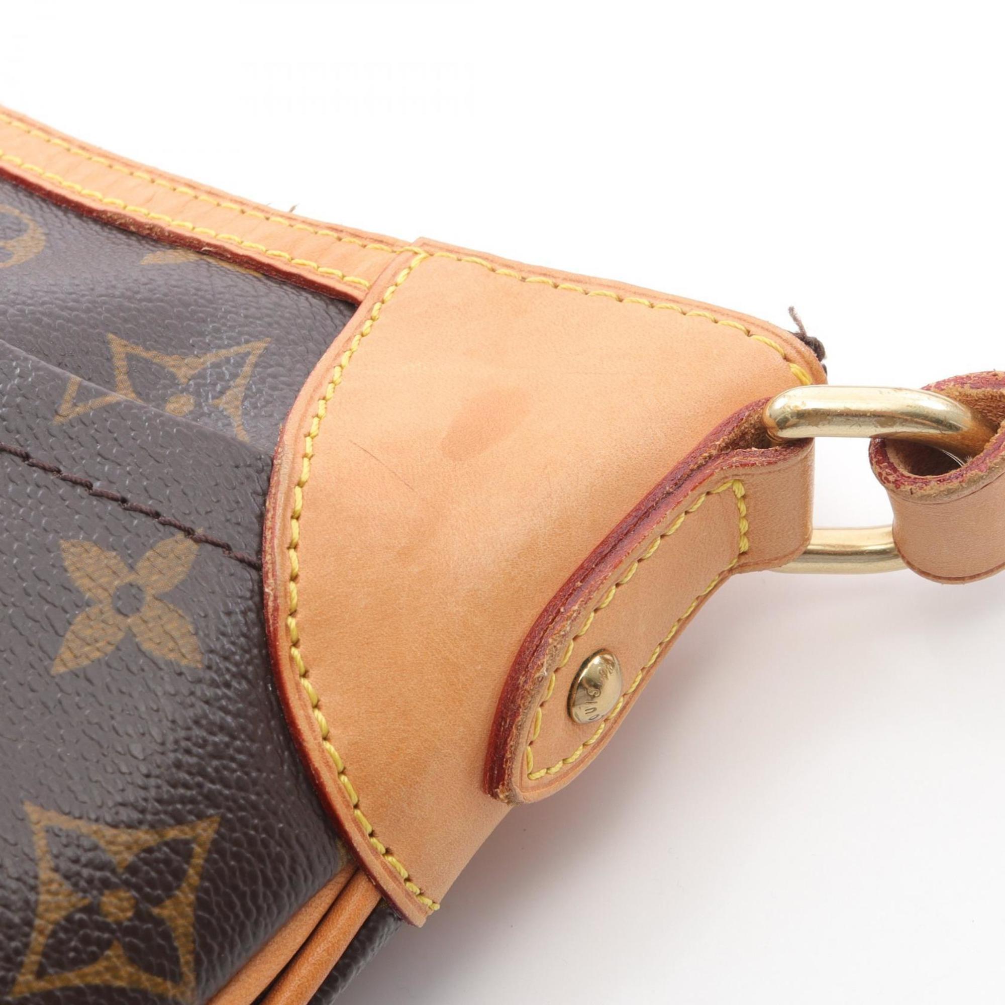 Louis Vuitton Brown Coated Canvas Leather Shoulder Bag
