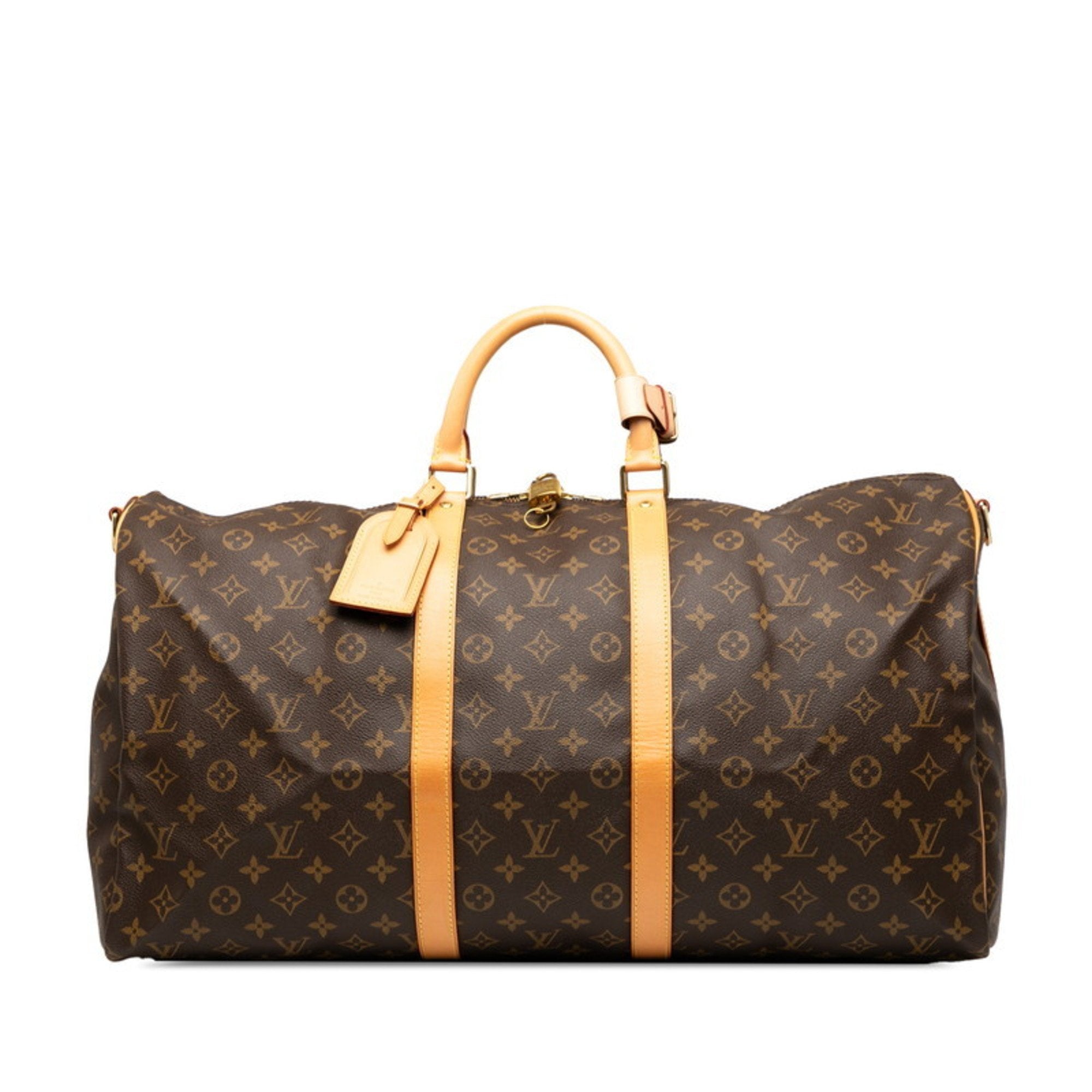 Louis Vuitton Brown Pvc Leather Boston Bag Shoulder Bag