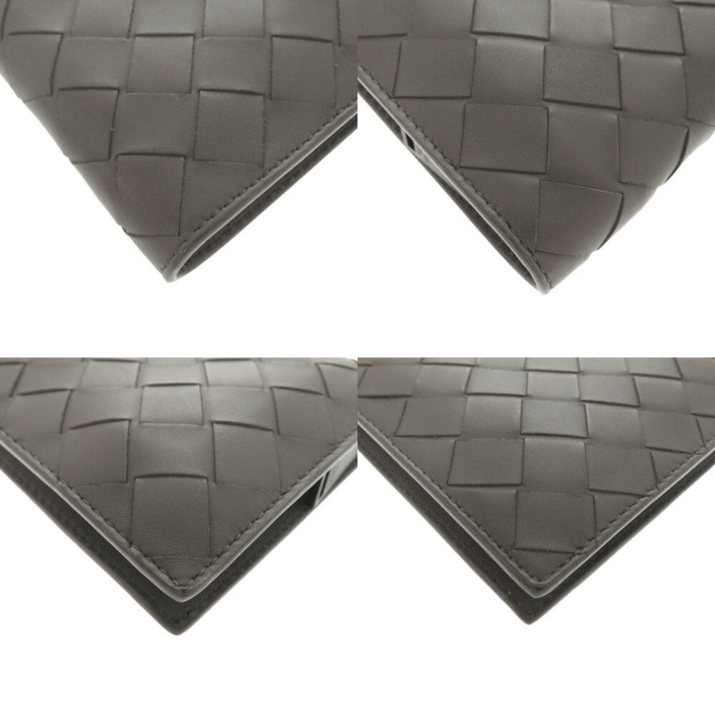 Bottega Veneta Gray Intrecciato Long Wallet (Bi-Fold)