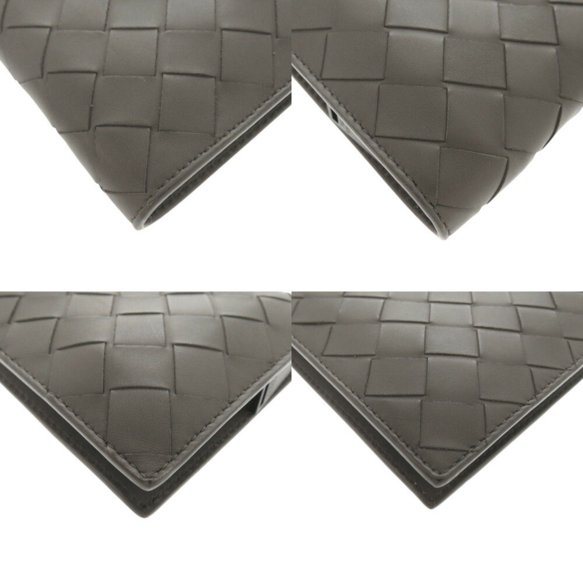 Bottega Veneta Gray Intrecciato Long Wallet (Bi-Fold)