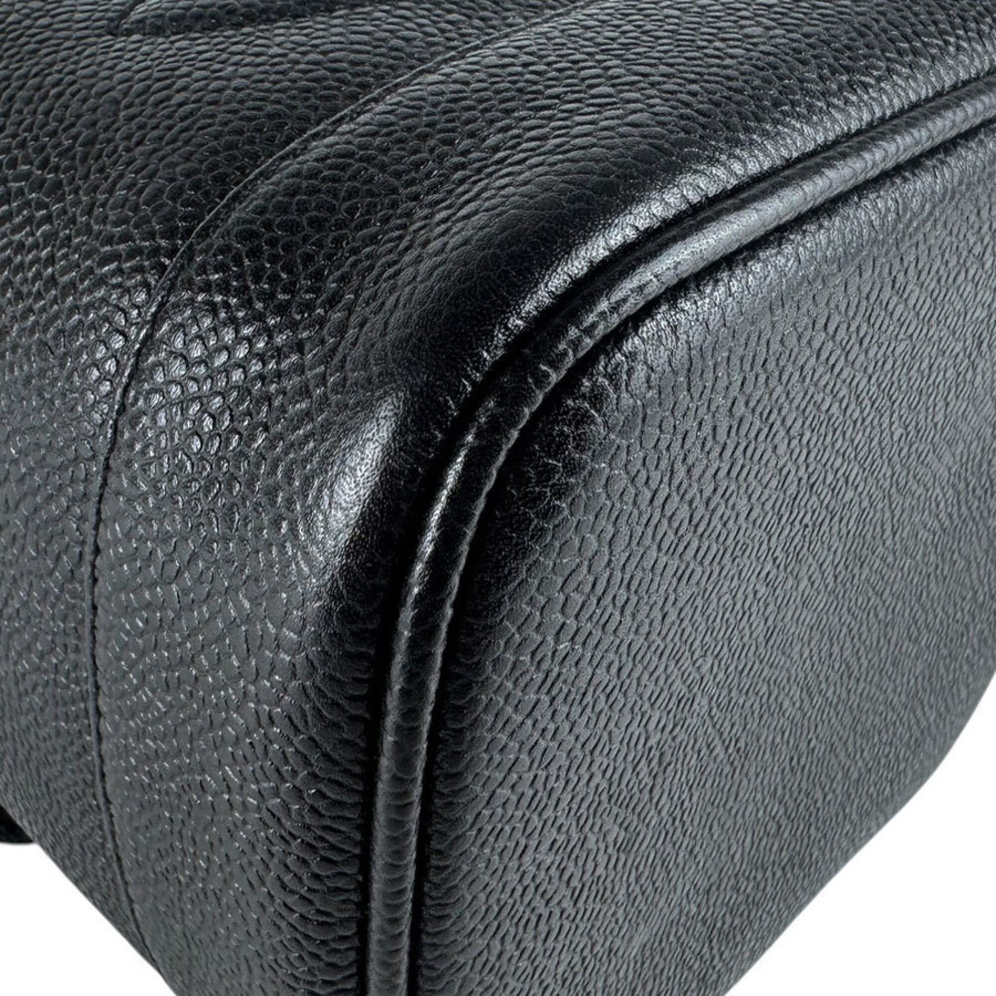 Chanel Black Grained Calfskin Handbag Vanity Bag