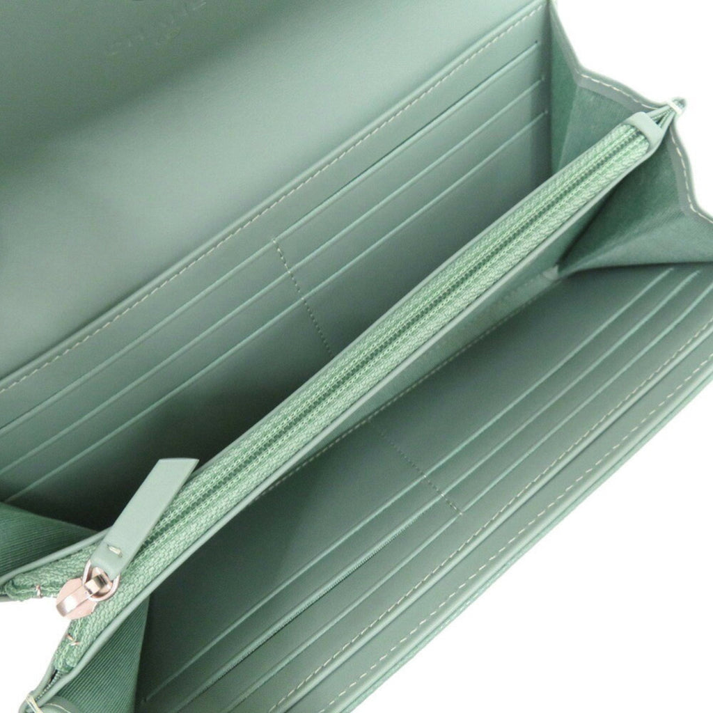 Chanel Green Grained Calfskin Long Wallet (Bi-Fold)