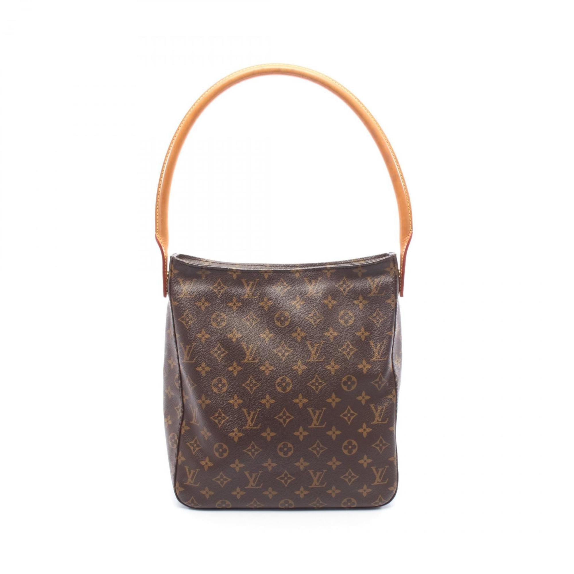 Louis Vuitton Brown Coated Canvas Leather Shoulder Bag
