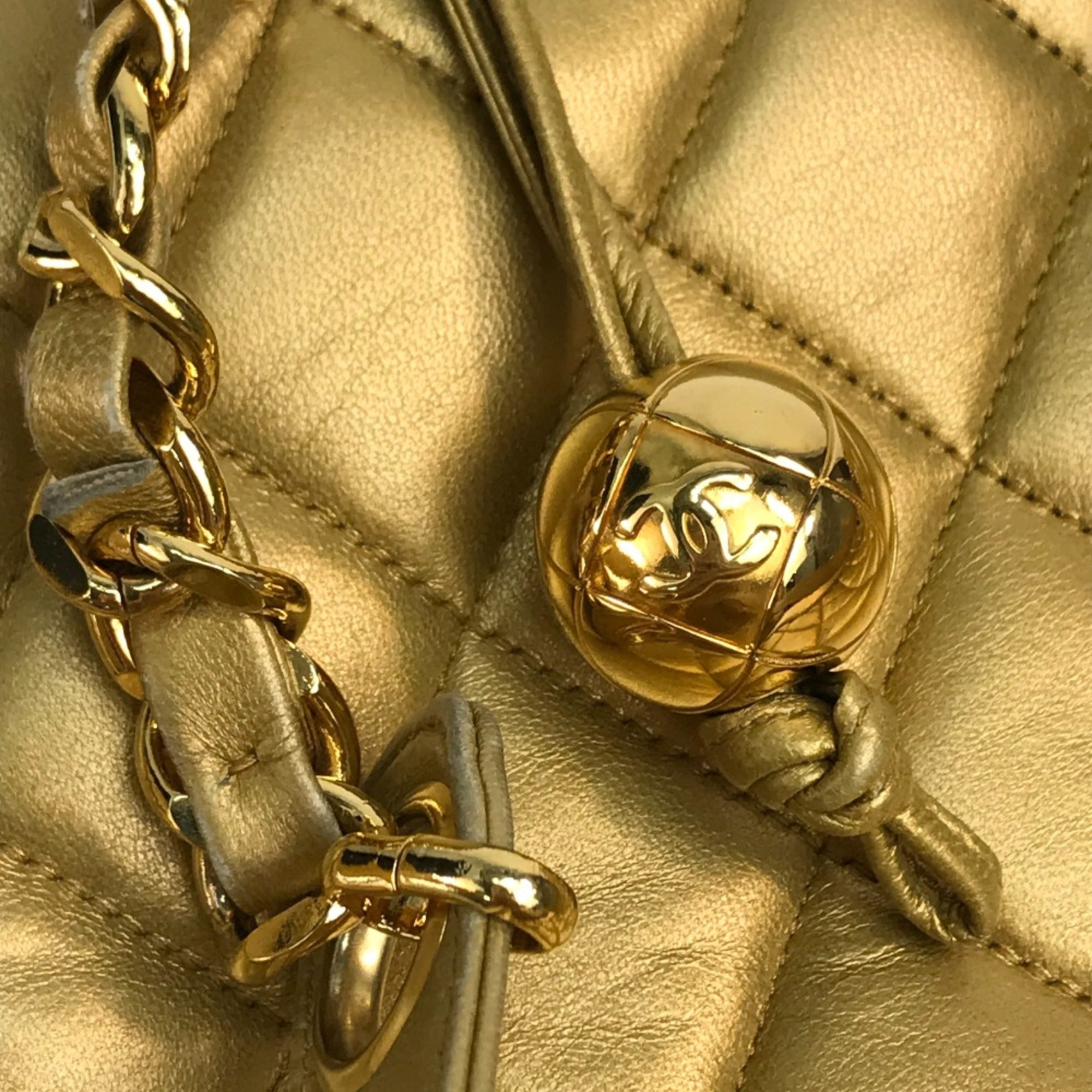 Chanel Gold Leather Shoulder Bag