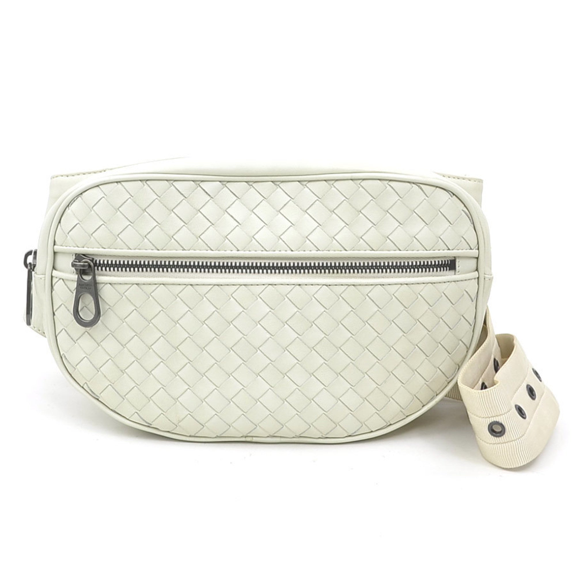 Bottega Veneta Ivory Intrecciato Fanny Pack
