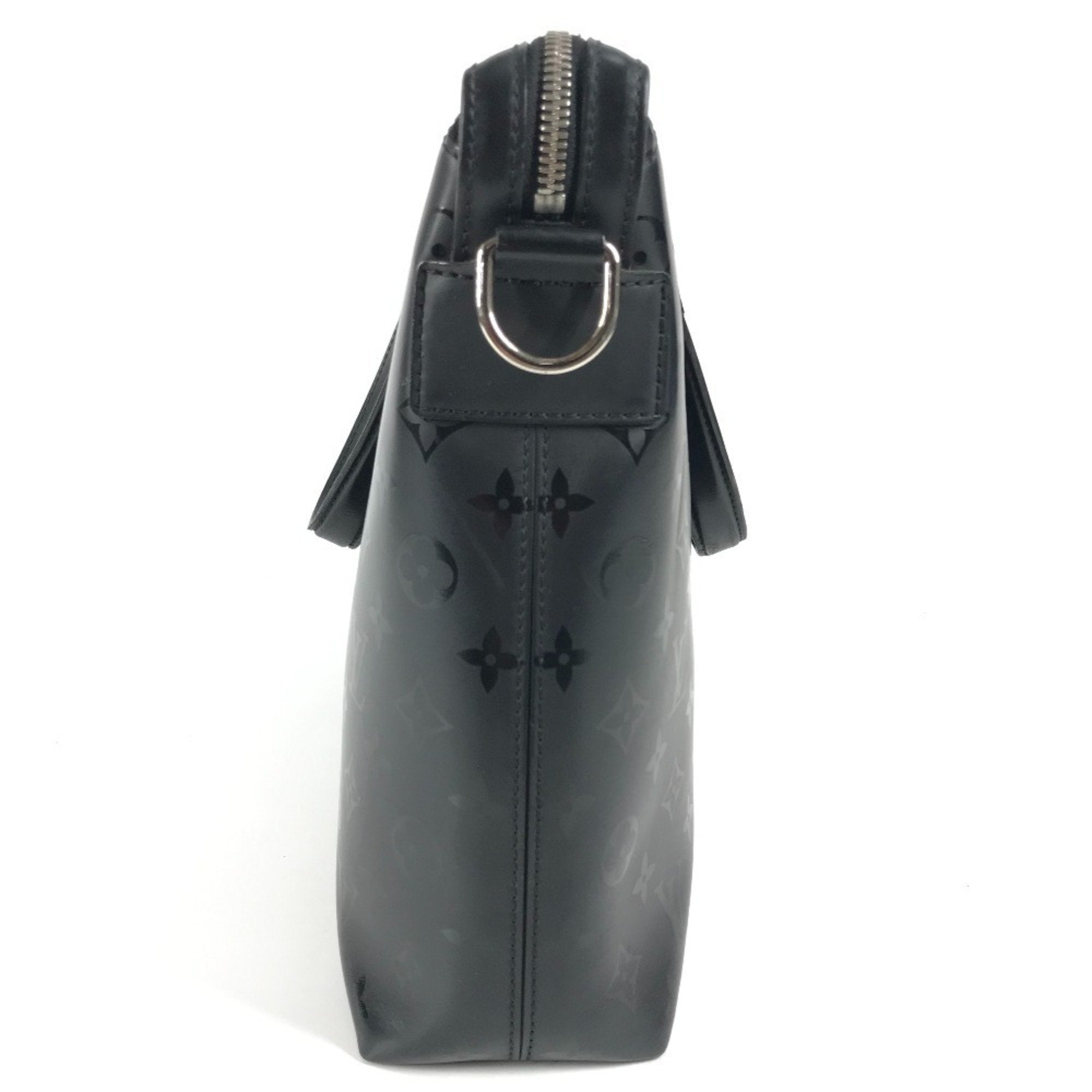 Louis Vuitton Black Noir Leather Briefcase Handbag Tote Bag