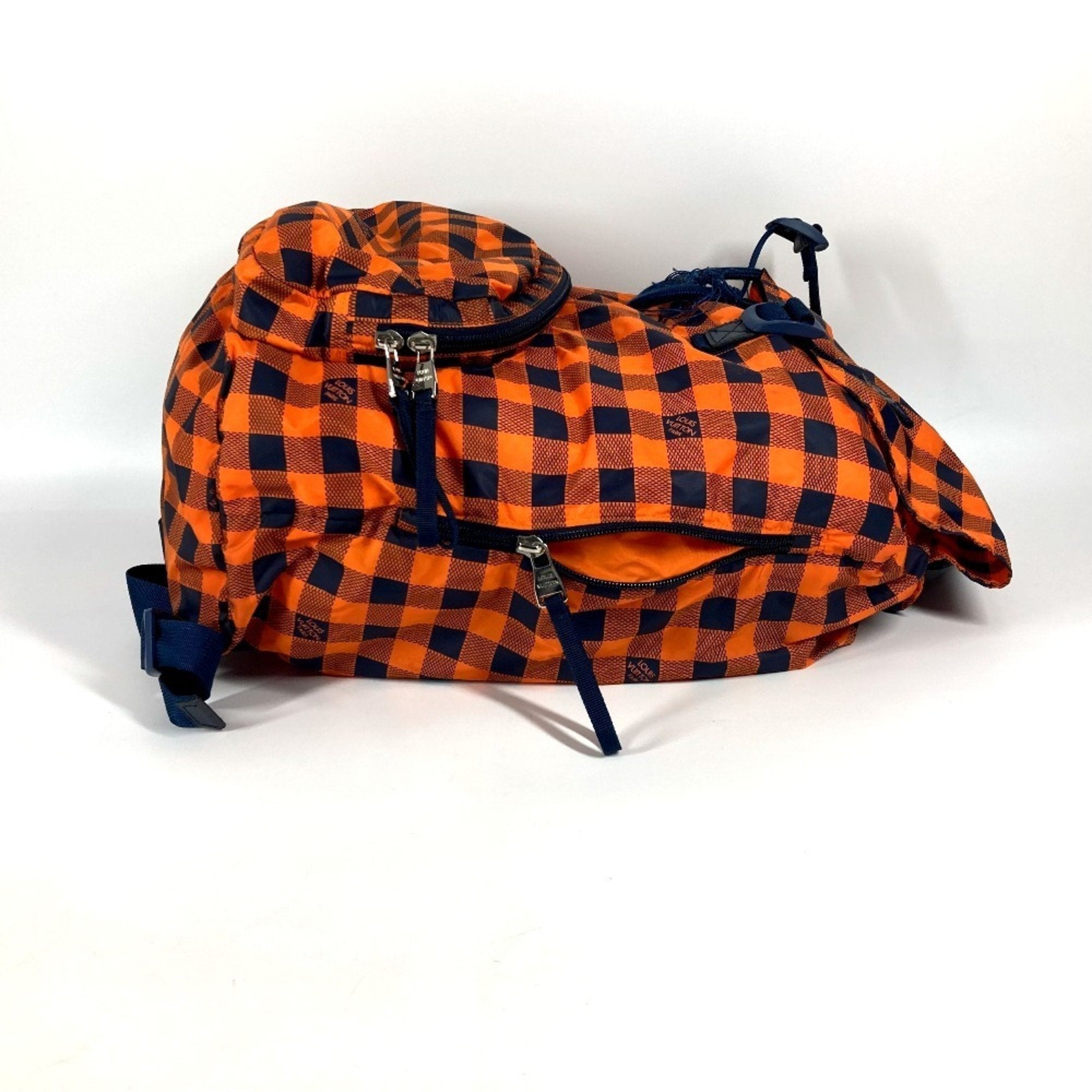 Louis Vuitton Damier Canvas Navy Orange Nylon Backpack