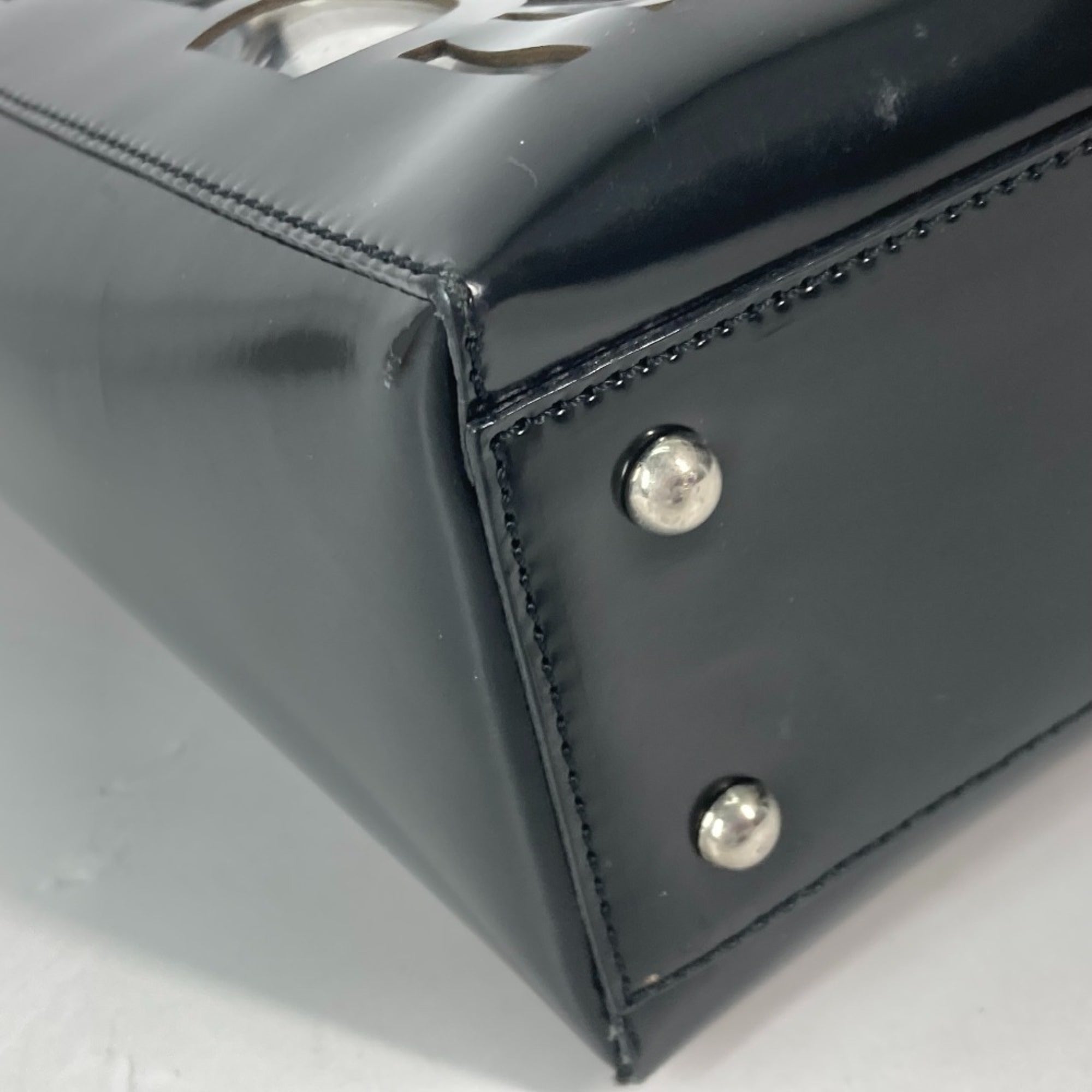 Celine Black Vinyl Shoulder Bag Tote Bag