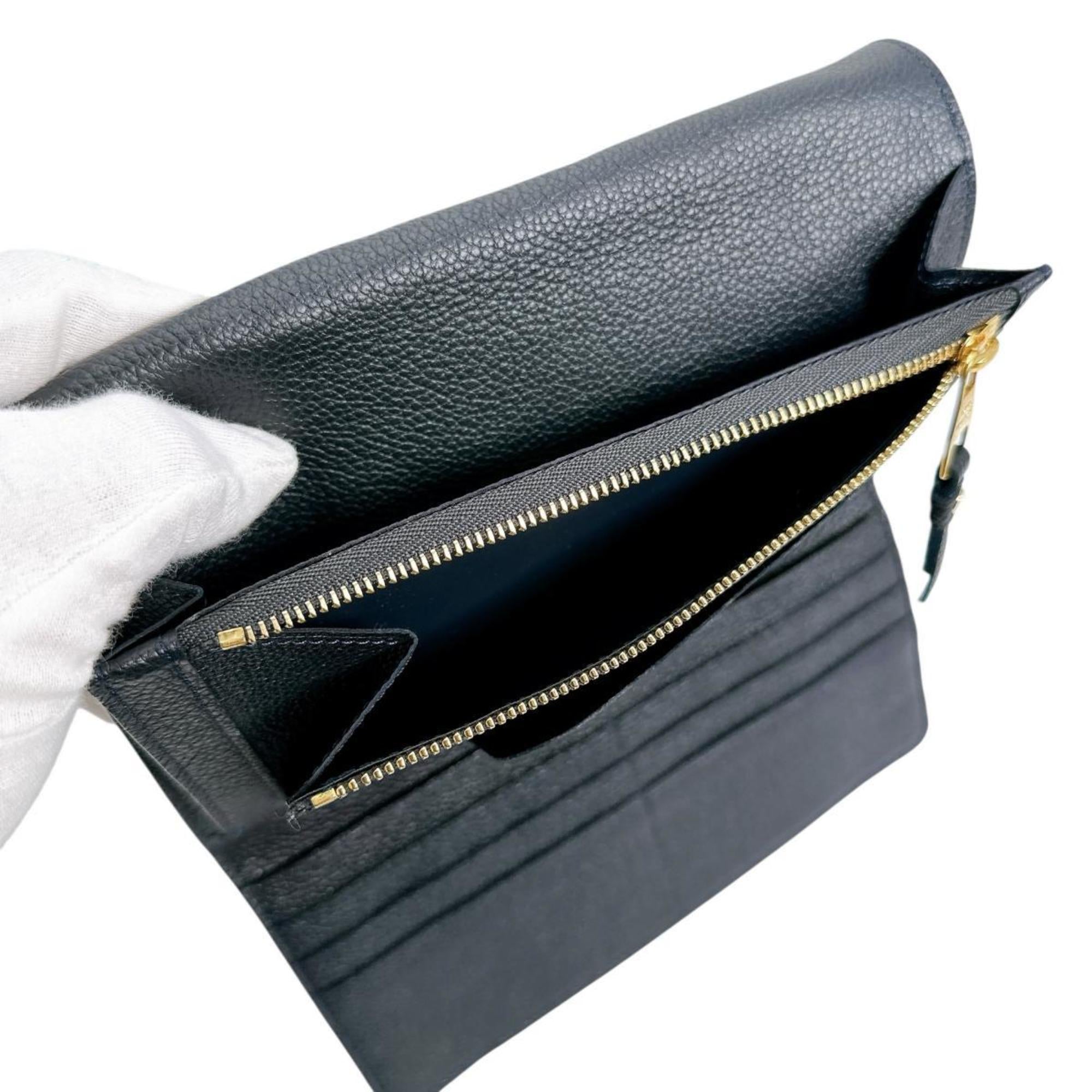 Louis Vuitton Infini Navy Monogram Empreinte Long Wallet (Tri-Fold)